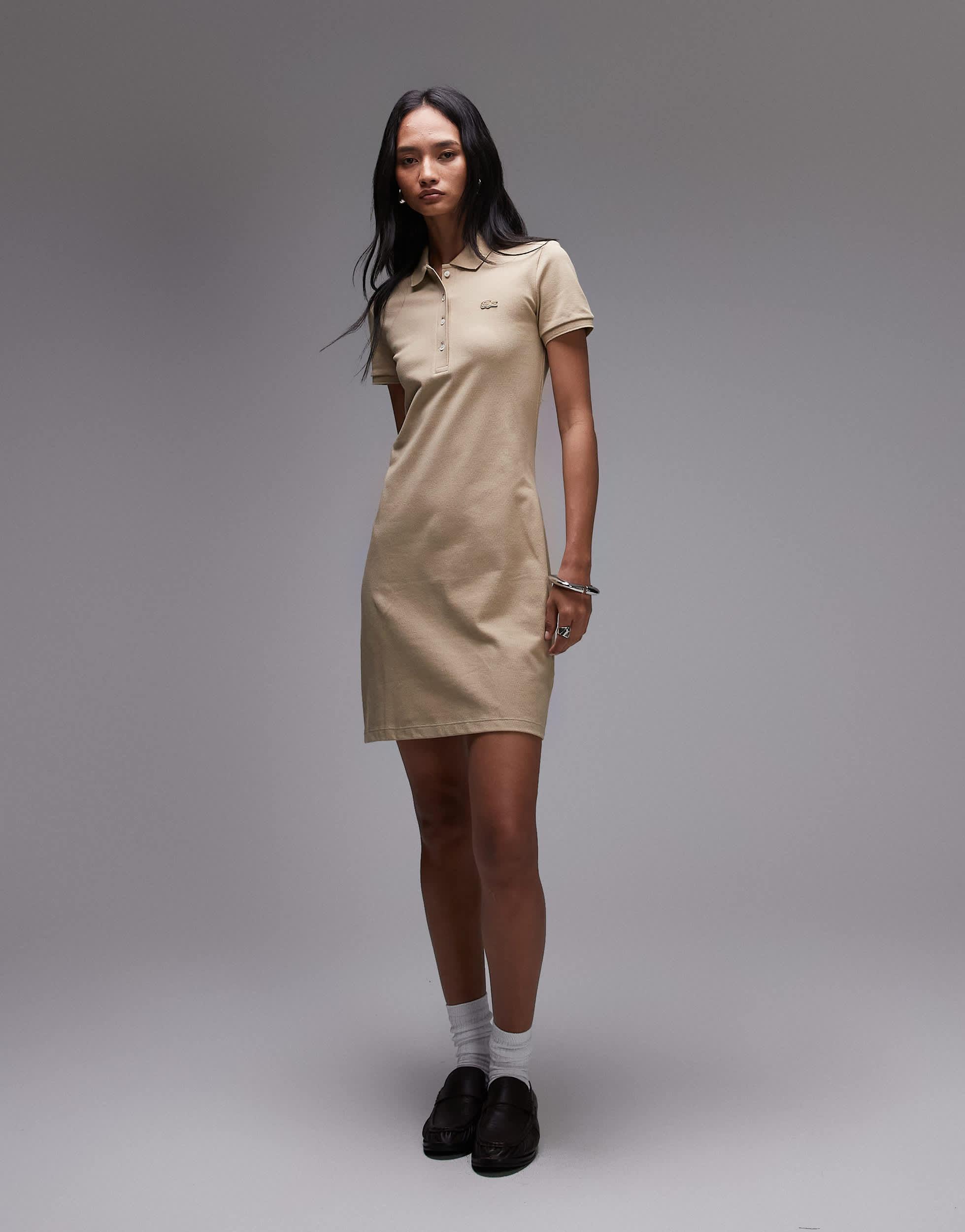 lacoste brown dress Lacoste Brown 2 Toned Long Sleeve Dress Size 2