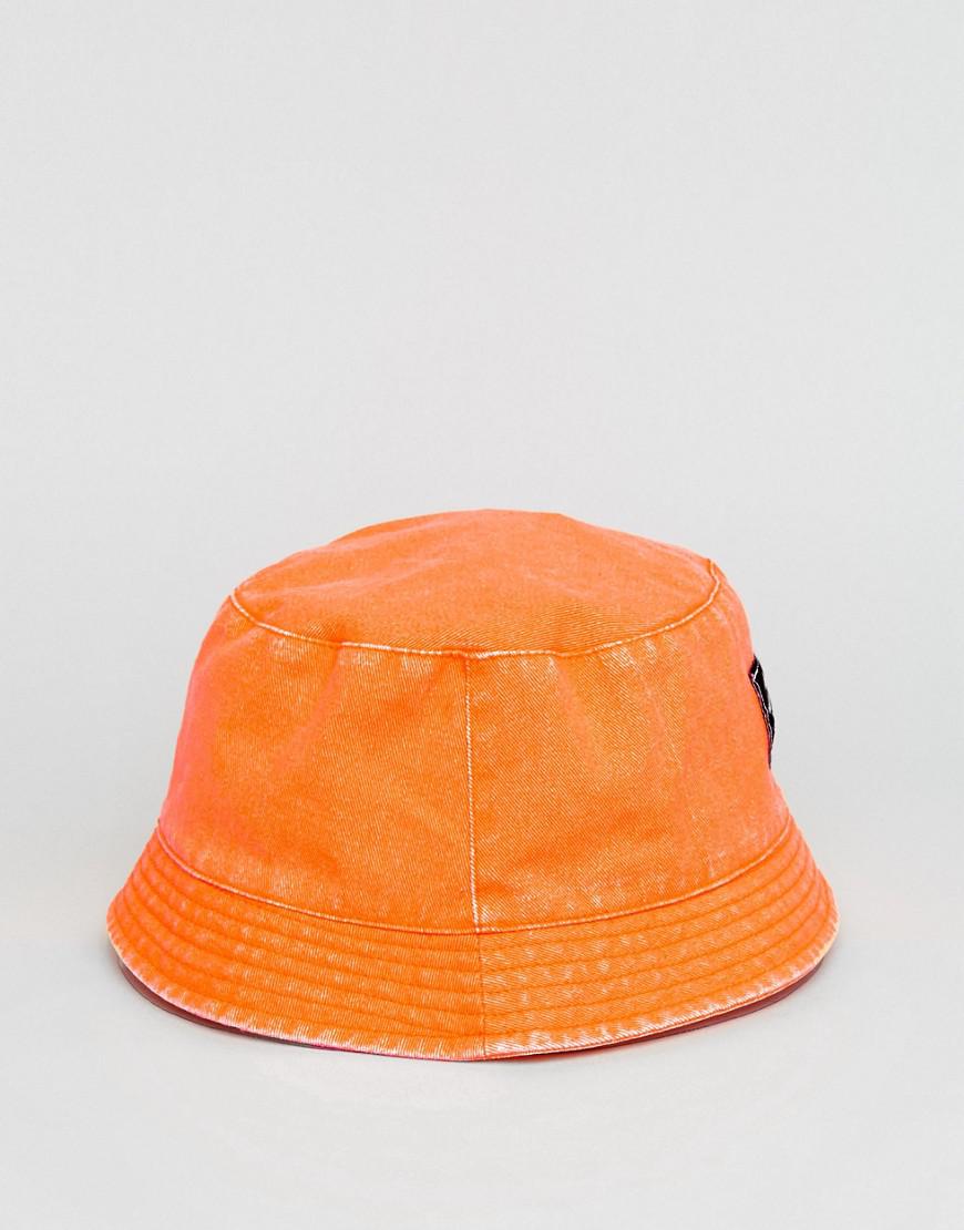 neon orange bucket hat