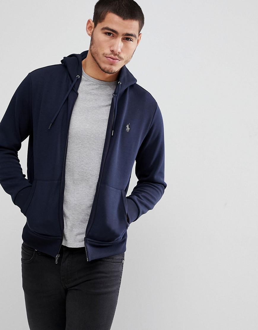 navy blue polo zip up
