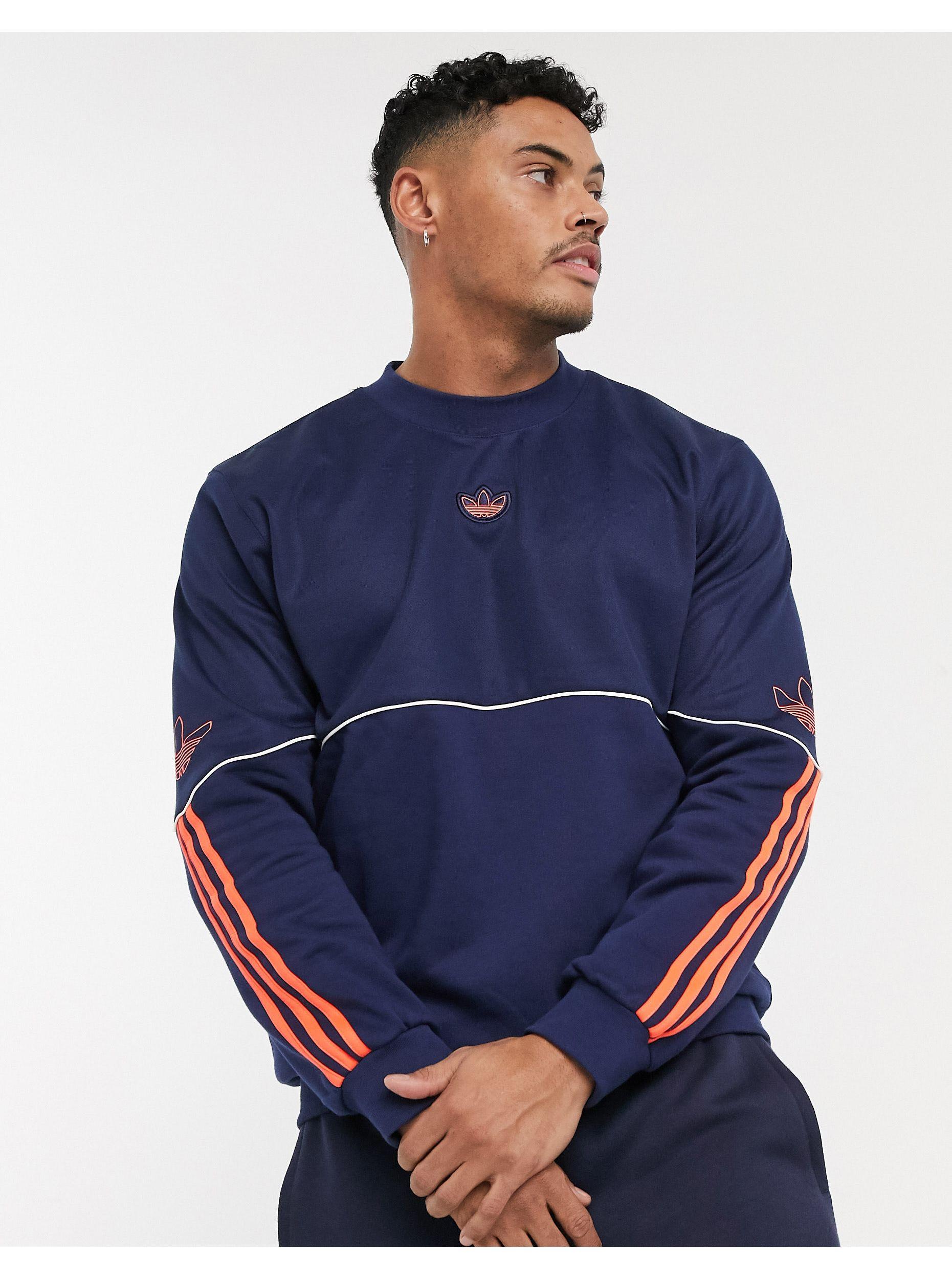 Adidas originals outline central logo sweatshirt hotsell