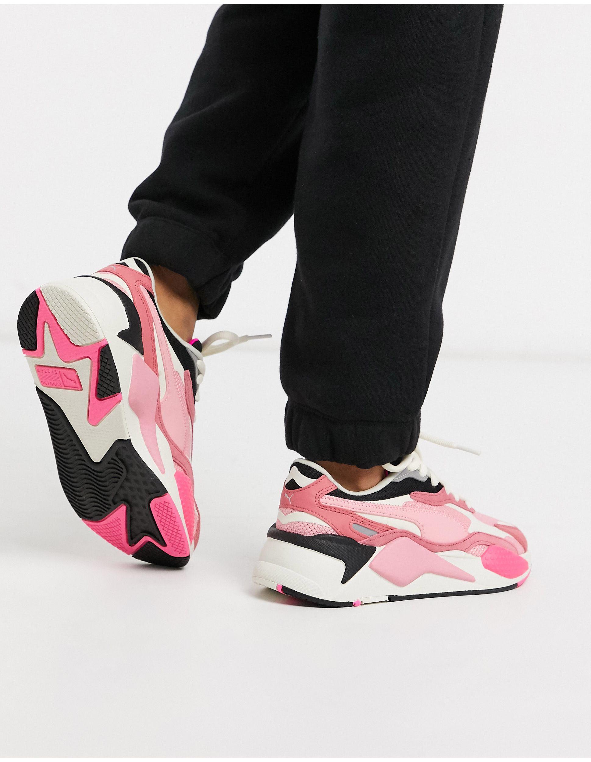 Pink Puma Rsx3 Trainers Puma Rs X3 Black And Pink