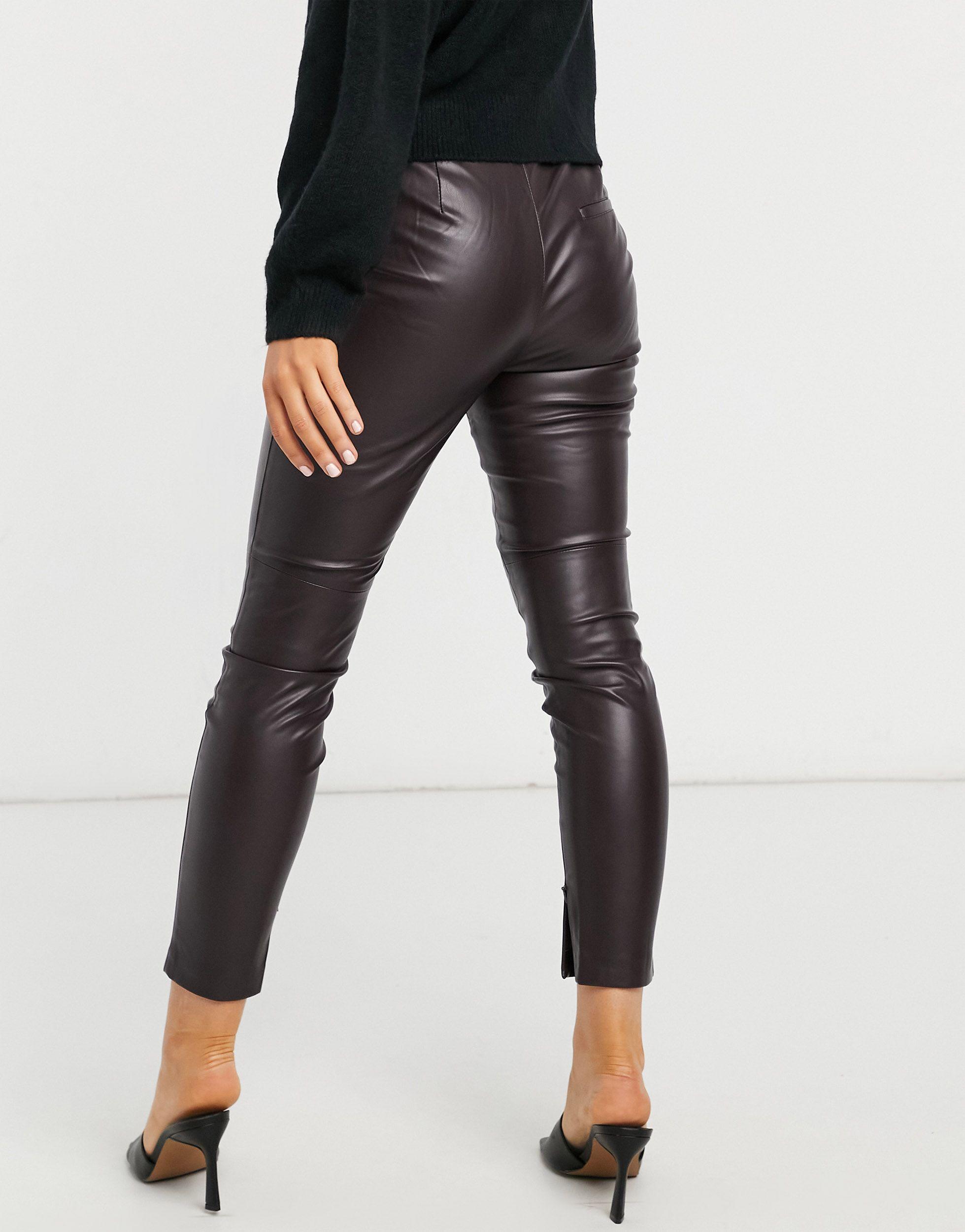 Mango Synthetic Faux Leather Skinny 