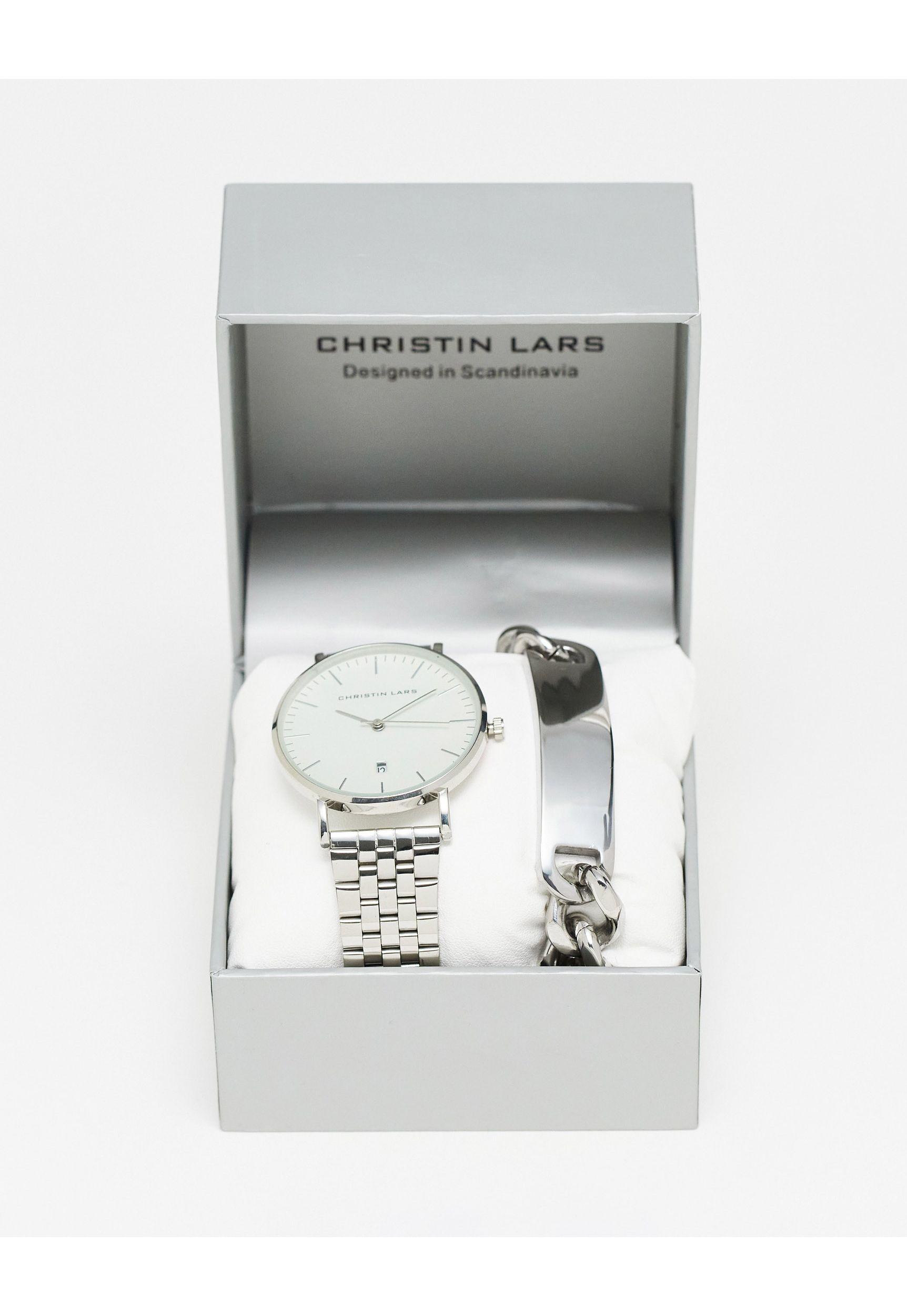 Christin Lars Watch And Id Bracelet in Gray for Men Lyst