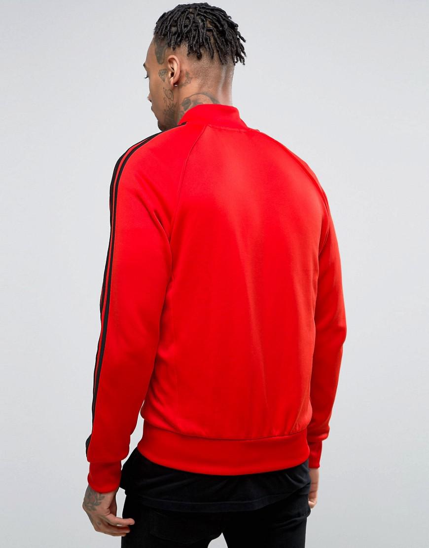 adidas originals superstar track jacket in red bk5918