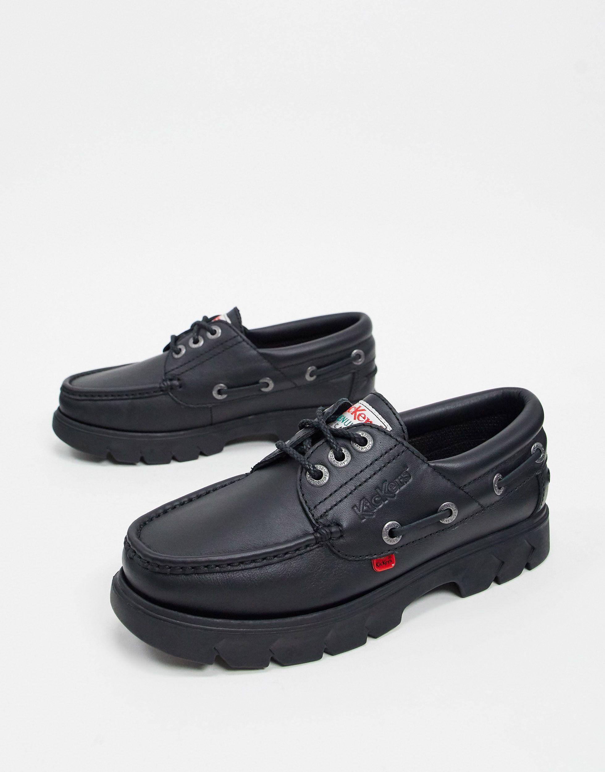 Kickers Leather Lennon Boat Shoes in 