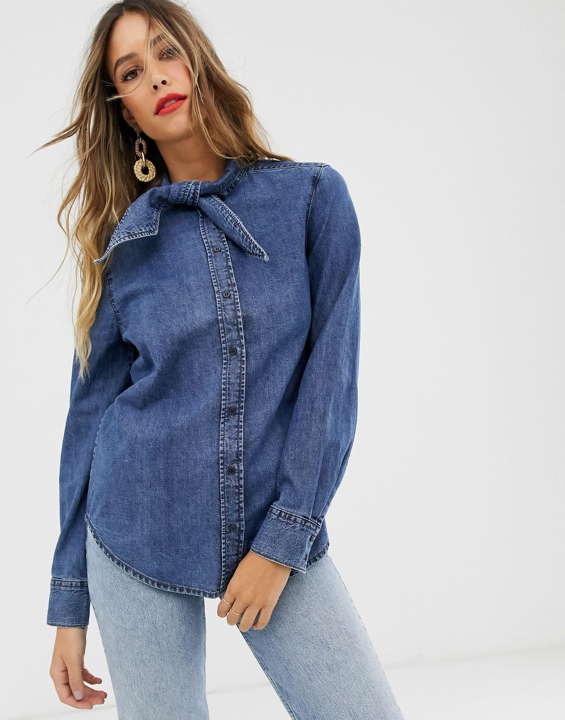 \u0026 Other Stories Denim Shirt With Pussy 