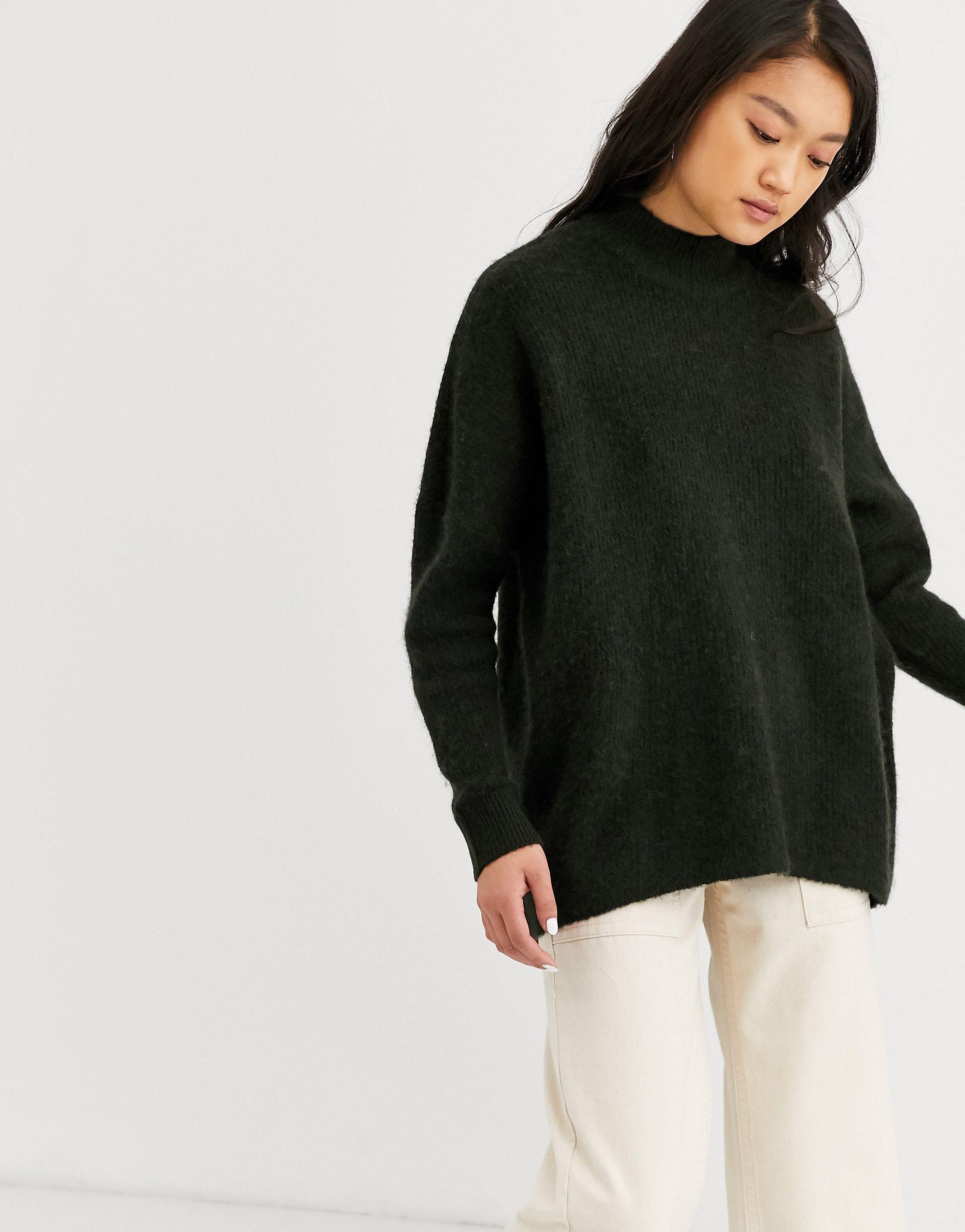 SELECTED Synthetic Femme Crew Neck Knitted Jumper-green - Lyst