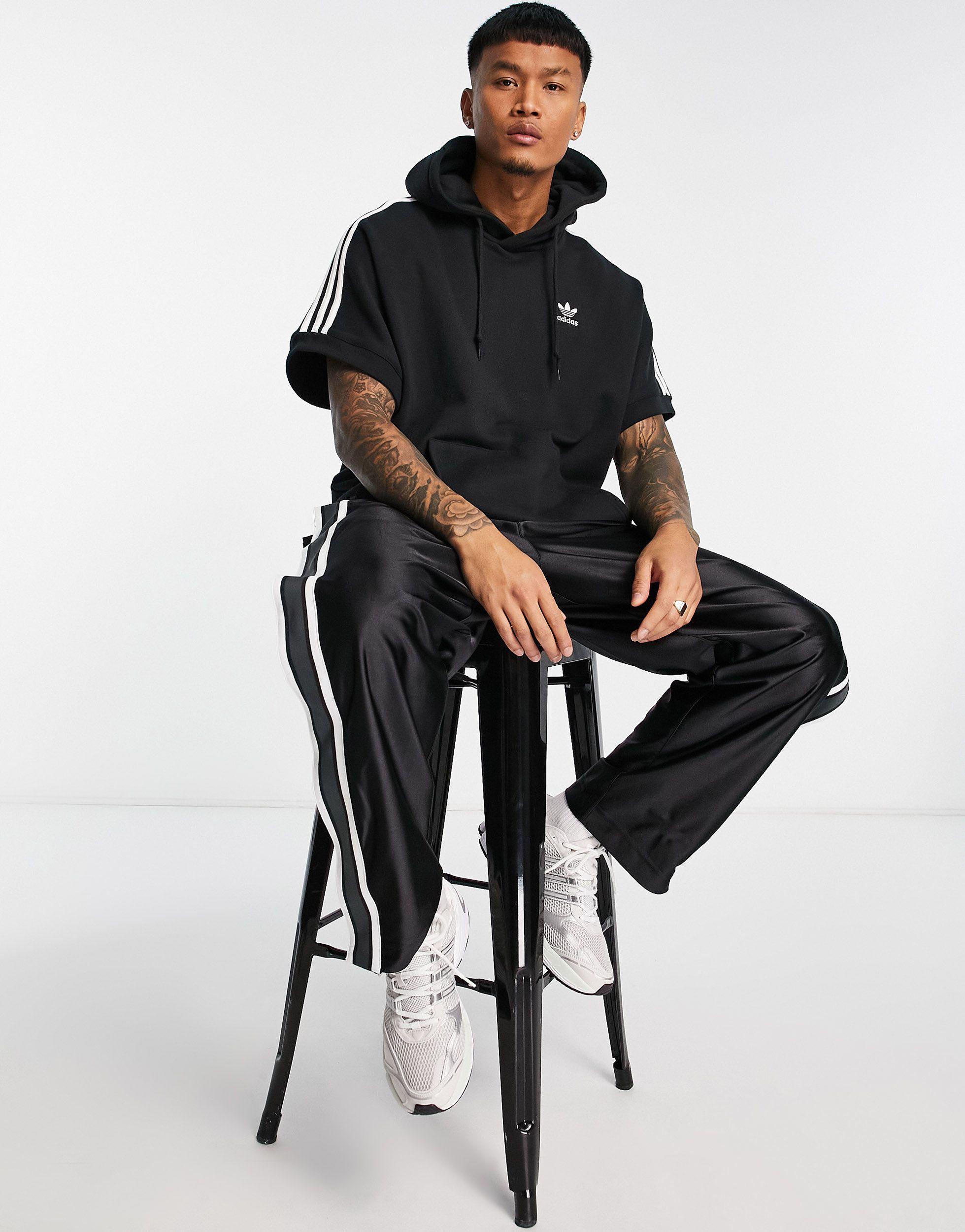 Adicolor - sweat à capuche à 3 bandes et manches courtes adidas Originals  pour homme en coloris Noir | Lyst