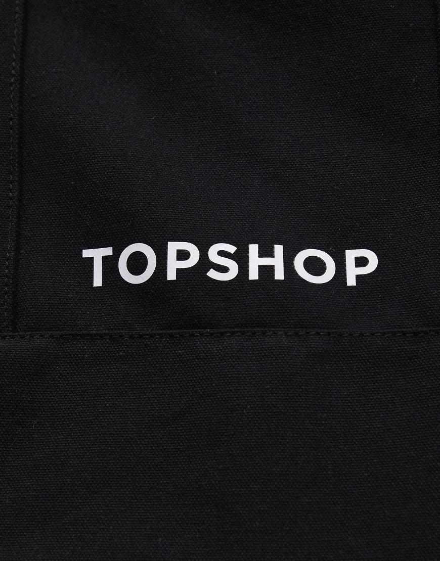 TOPSHOP Canvas Tote Bag in Black Lyst UK