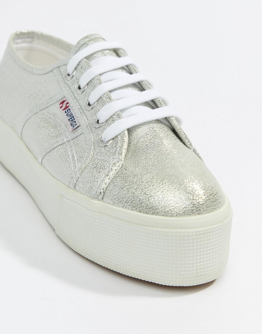 silver superga platform