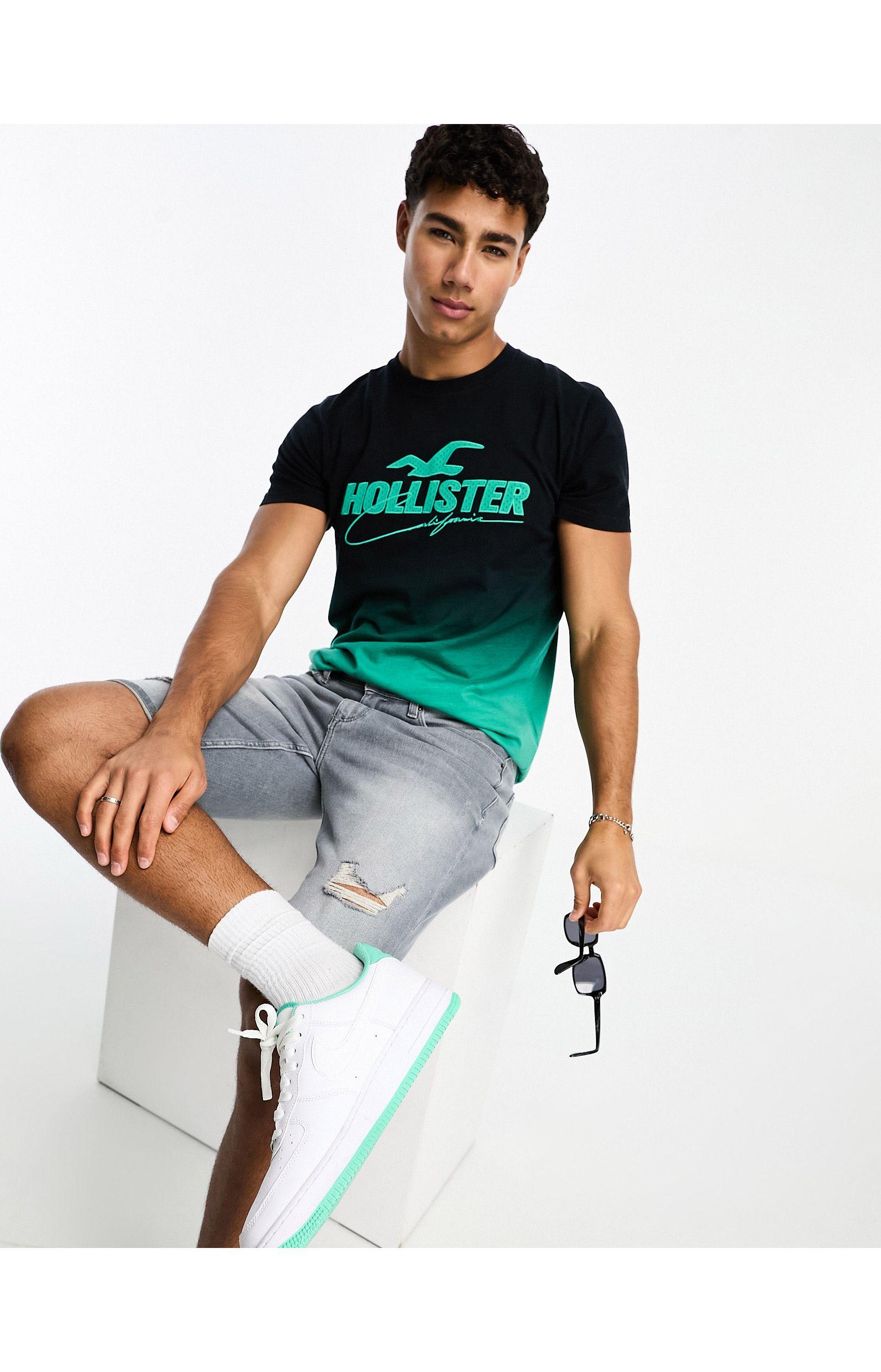 Hollister Tech Mesh Applique Ombre T shirt in White for Men Lyst