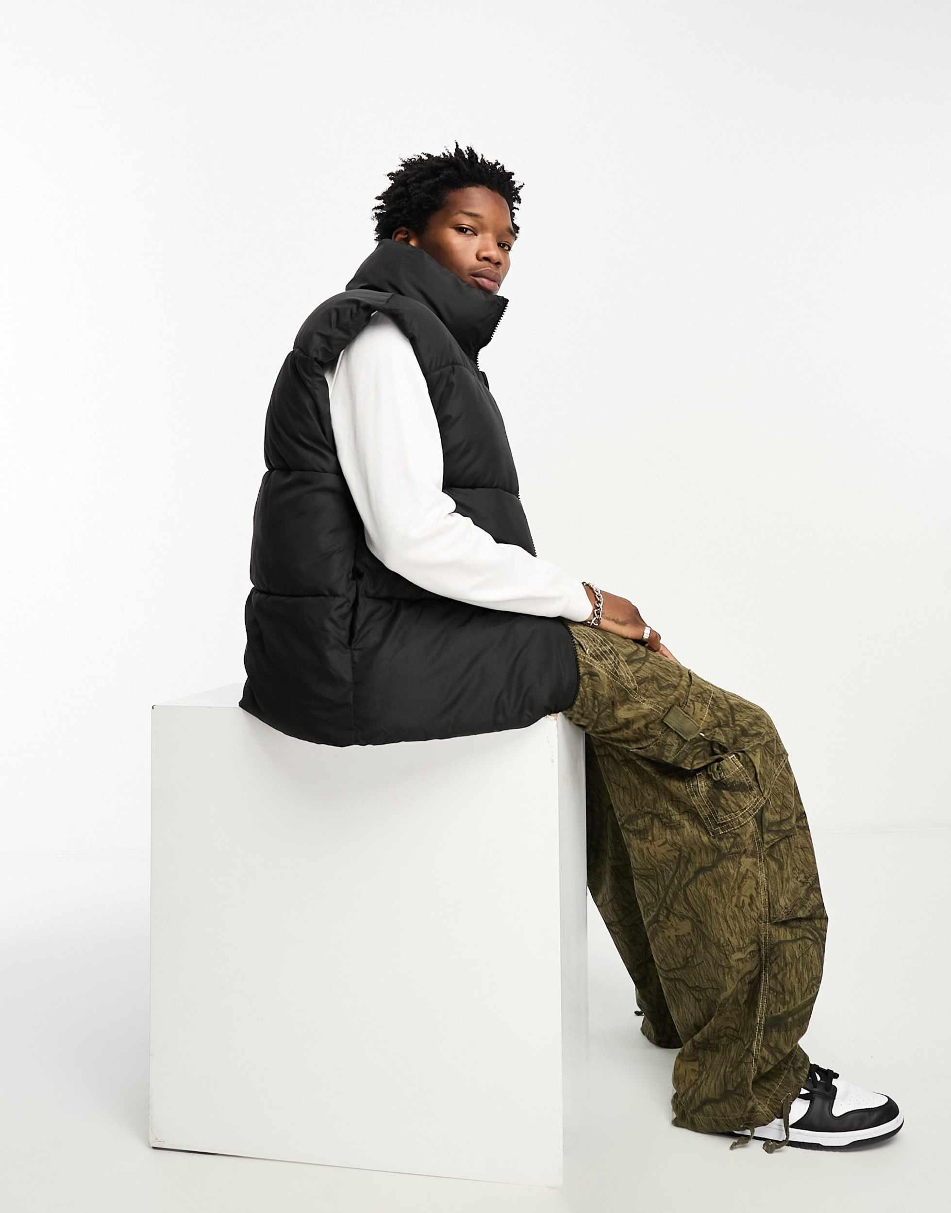 Doudoune sans manches en nylon Collusion pour homme en coloris Noir Lyst