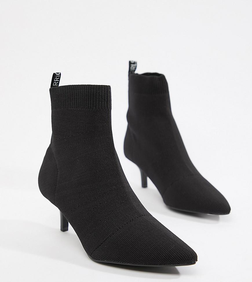 black kitten heel sock boot