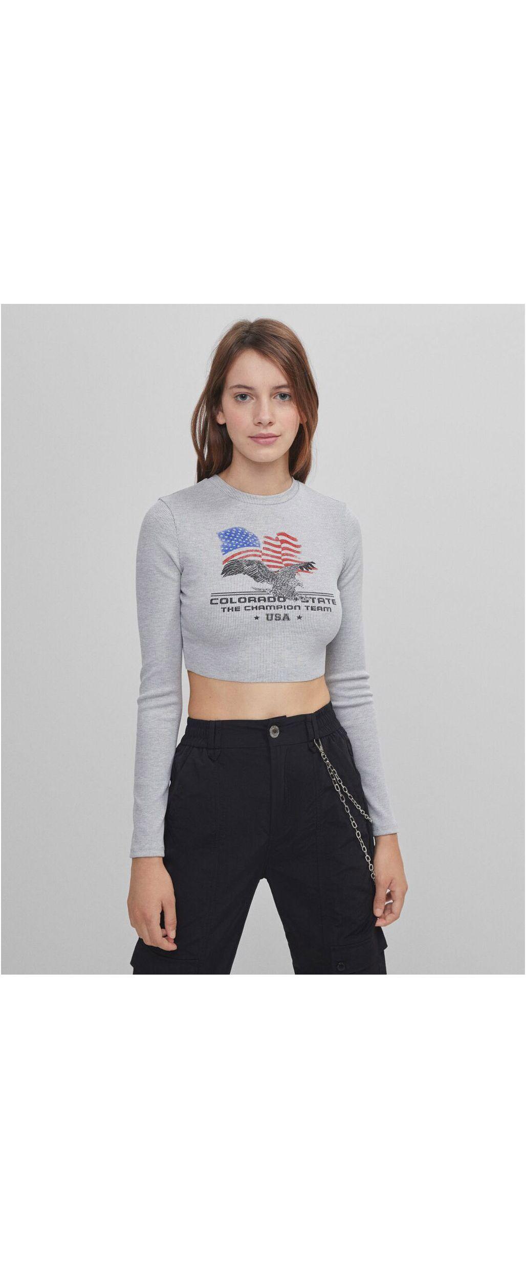 bershka white long sleeve top