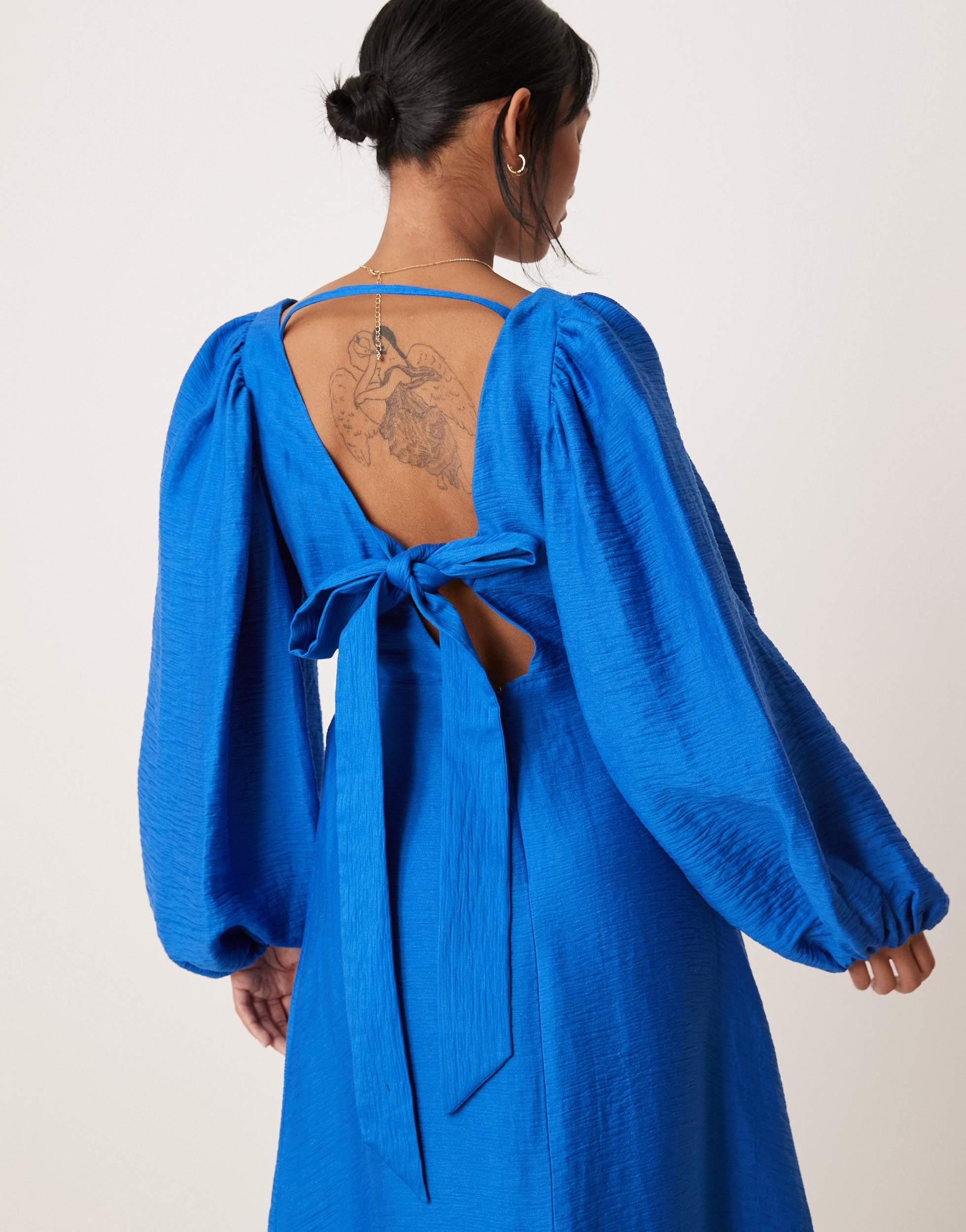 Nobody's Child Petite Zendaya Balloon Sleeve Midi Dress in Blue | Lyst Nobody's Child Petite Zendaya Balloon Sleeve Midi Dress in Blue | Lyst
