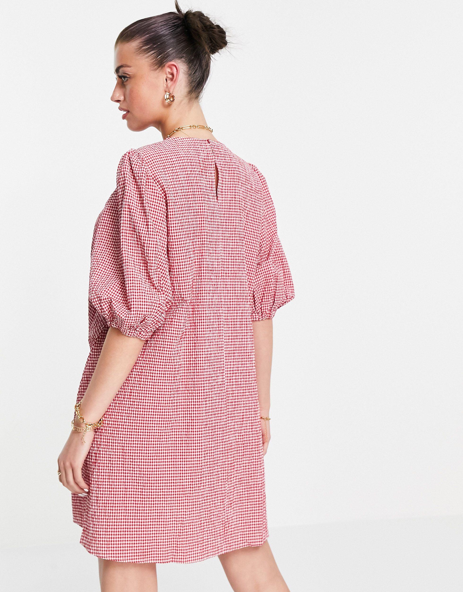 Vestido a cuadros vichy Mango de color Rojo Lyst