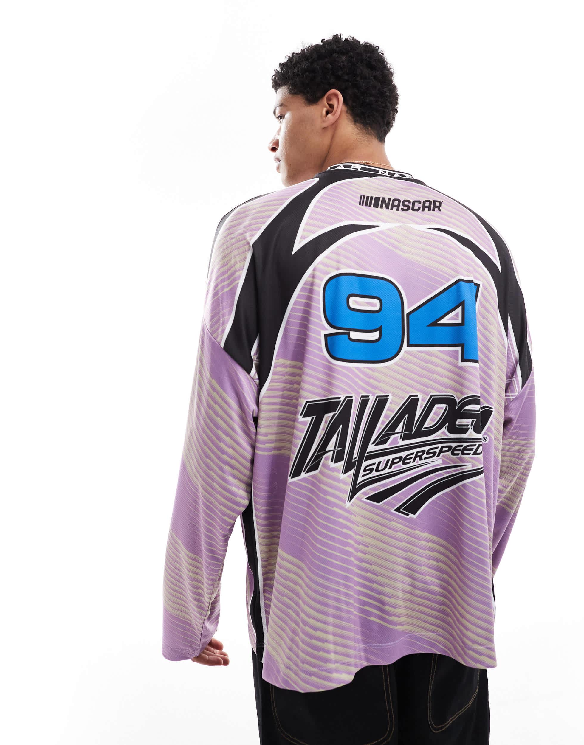 Bershka Motorsport Long Sleeve T-shirt in Purple for Men | Lyst