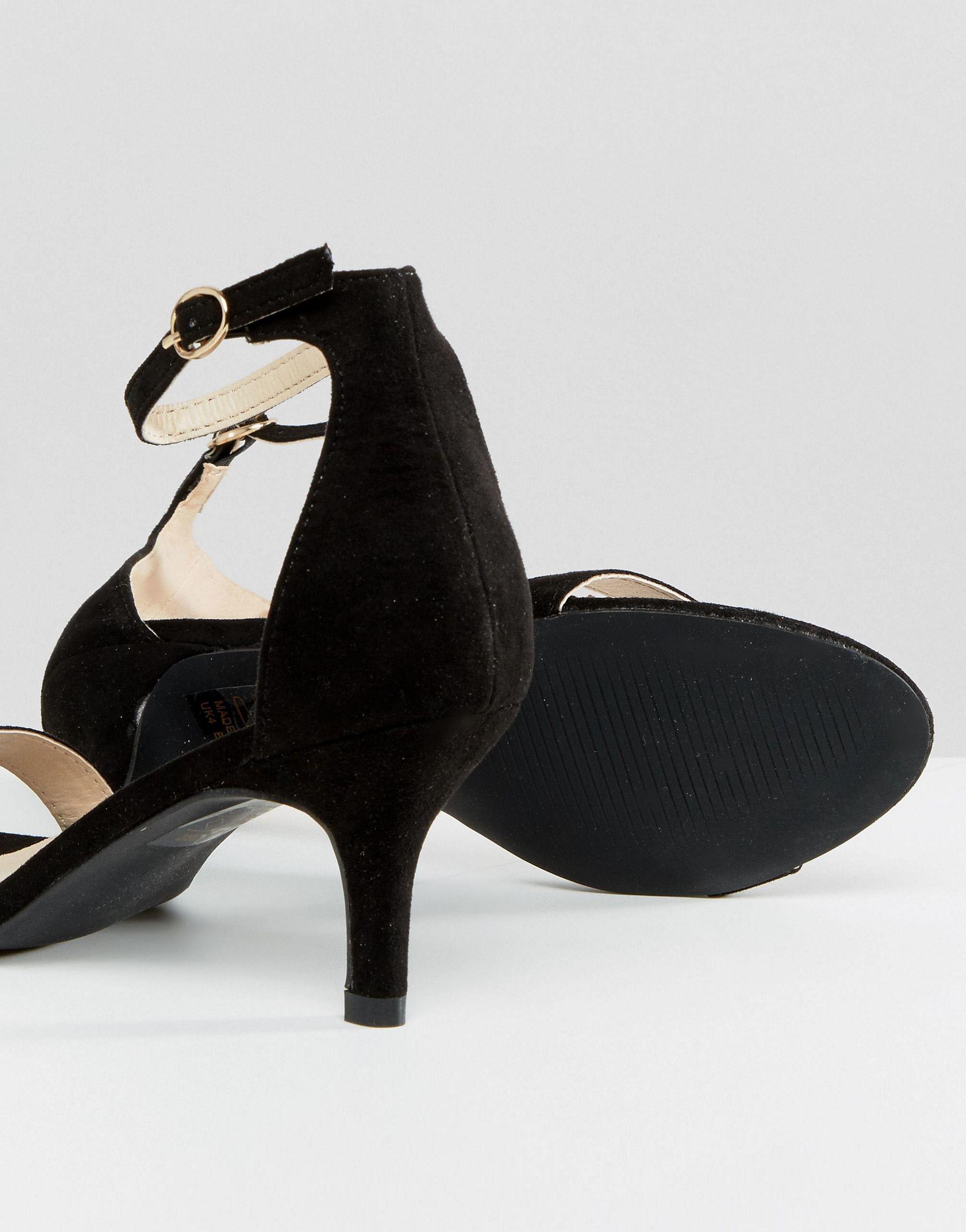 Glamorous barely there top kitten heeled sandals