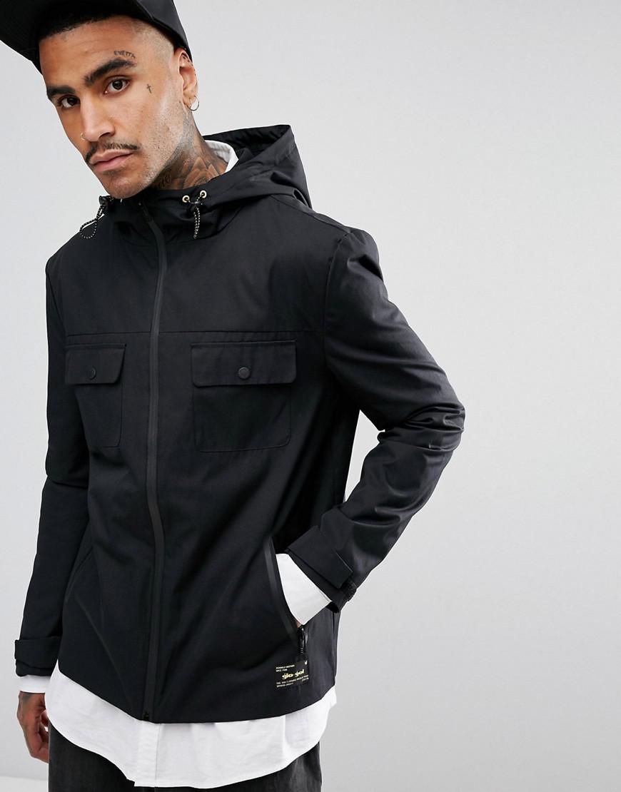 Gio Goi Synthetic Hooded Jacket In Black for Men - Lyst