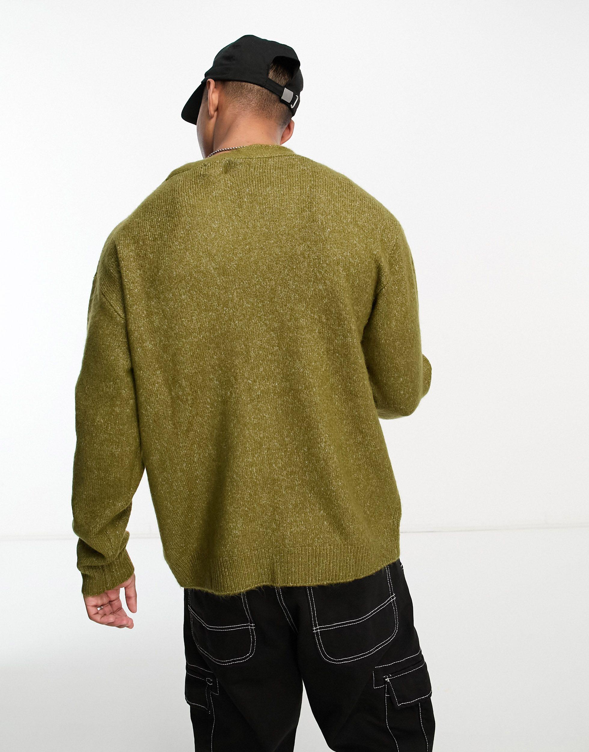 Pull and shop bear plush cardigan