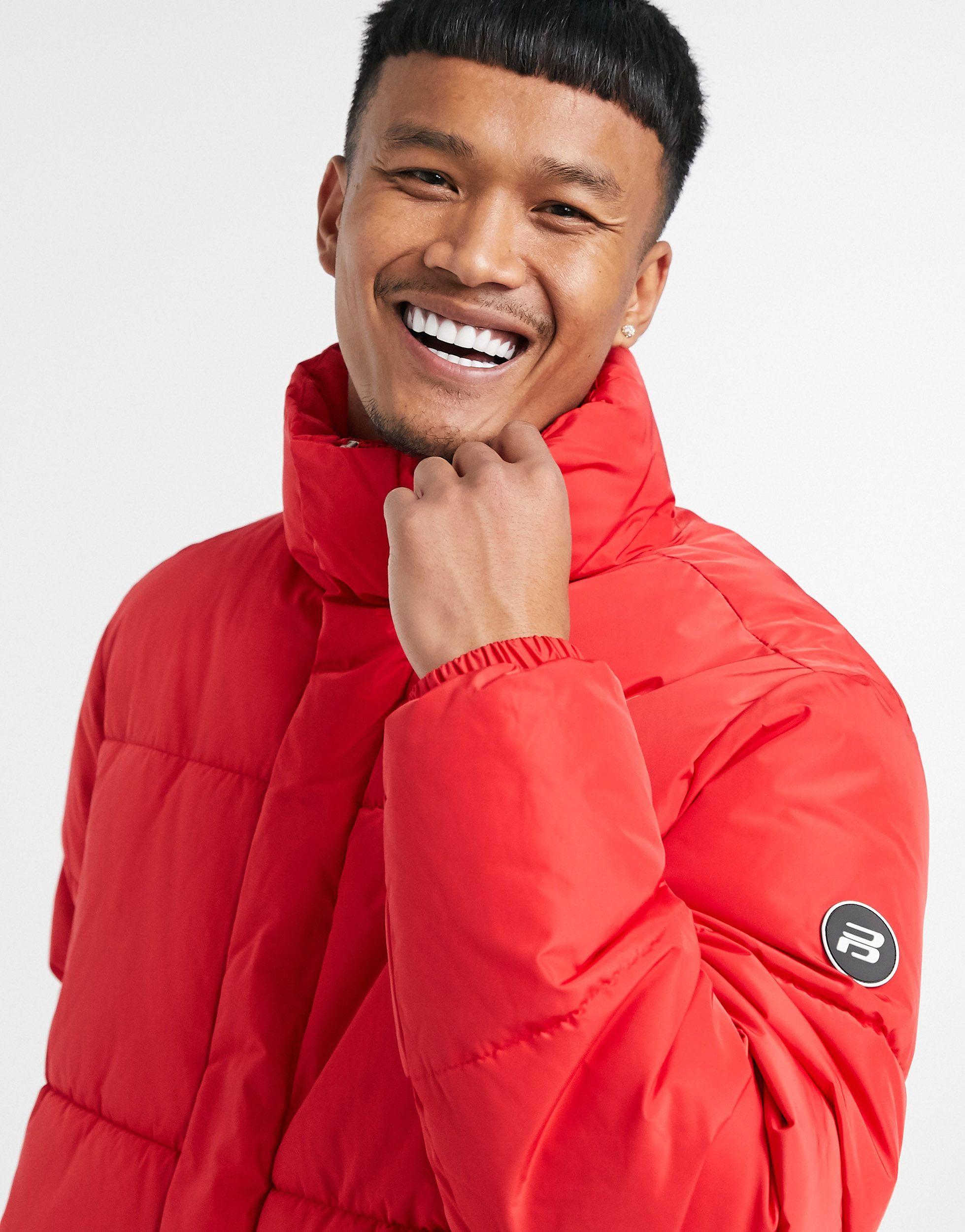 pull and bear red puffer jacket