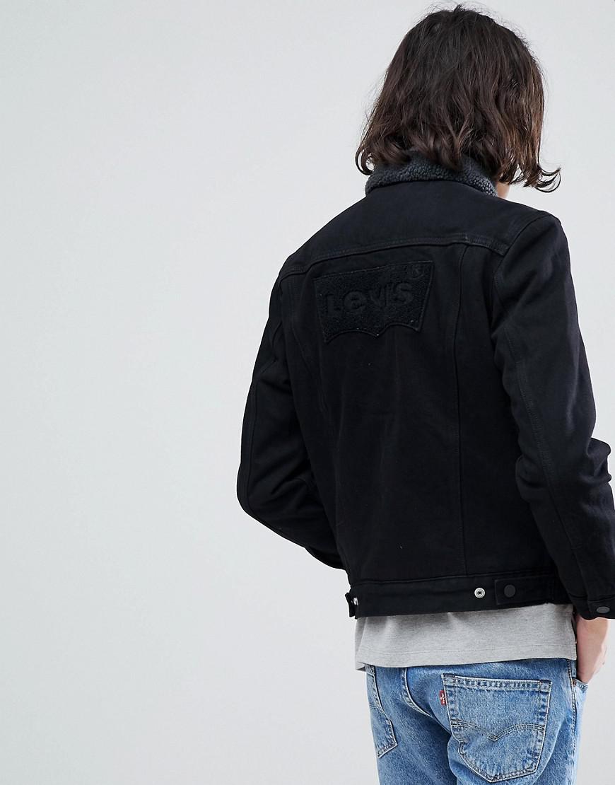 veste jean noir levis