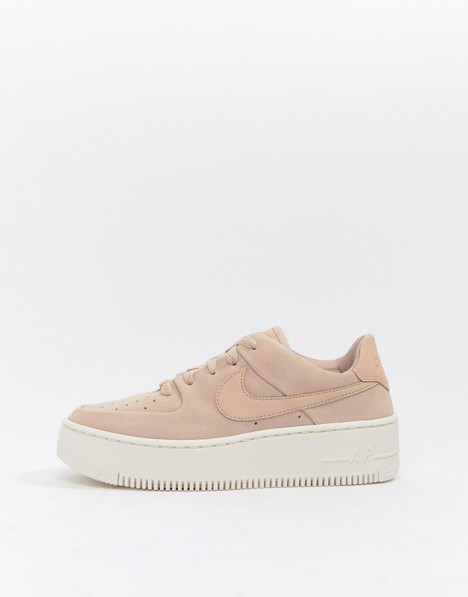 Zapatillas rosas Air Force 1 Sage Nike de Cuero de color Neutro | Lyst