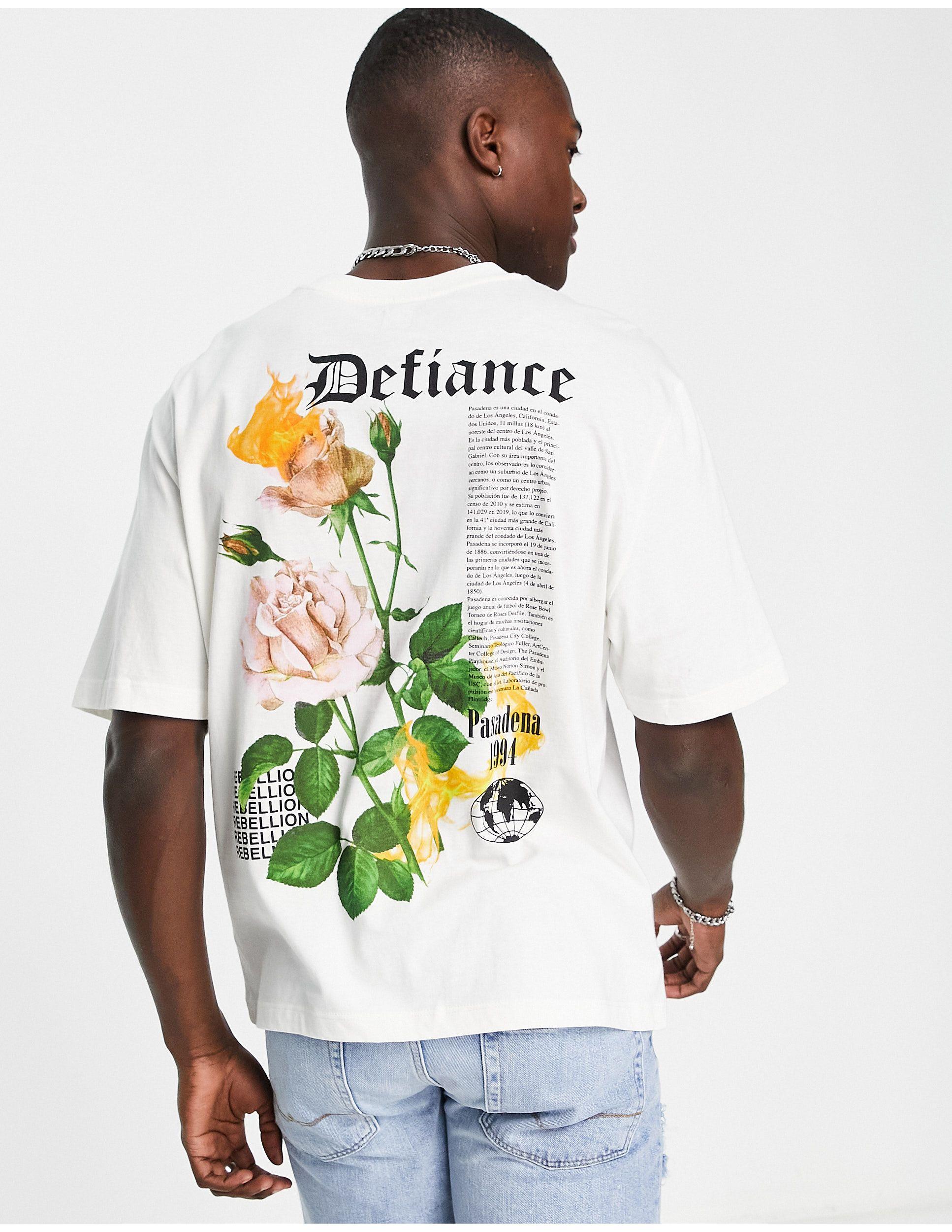 River Island Defiance Back Print T-shirt in White for Men | Lyst