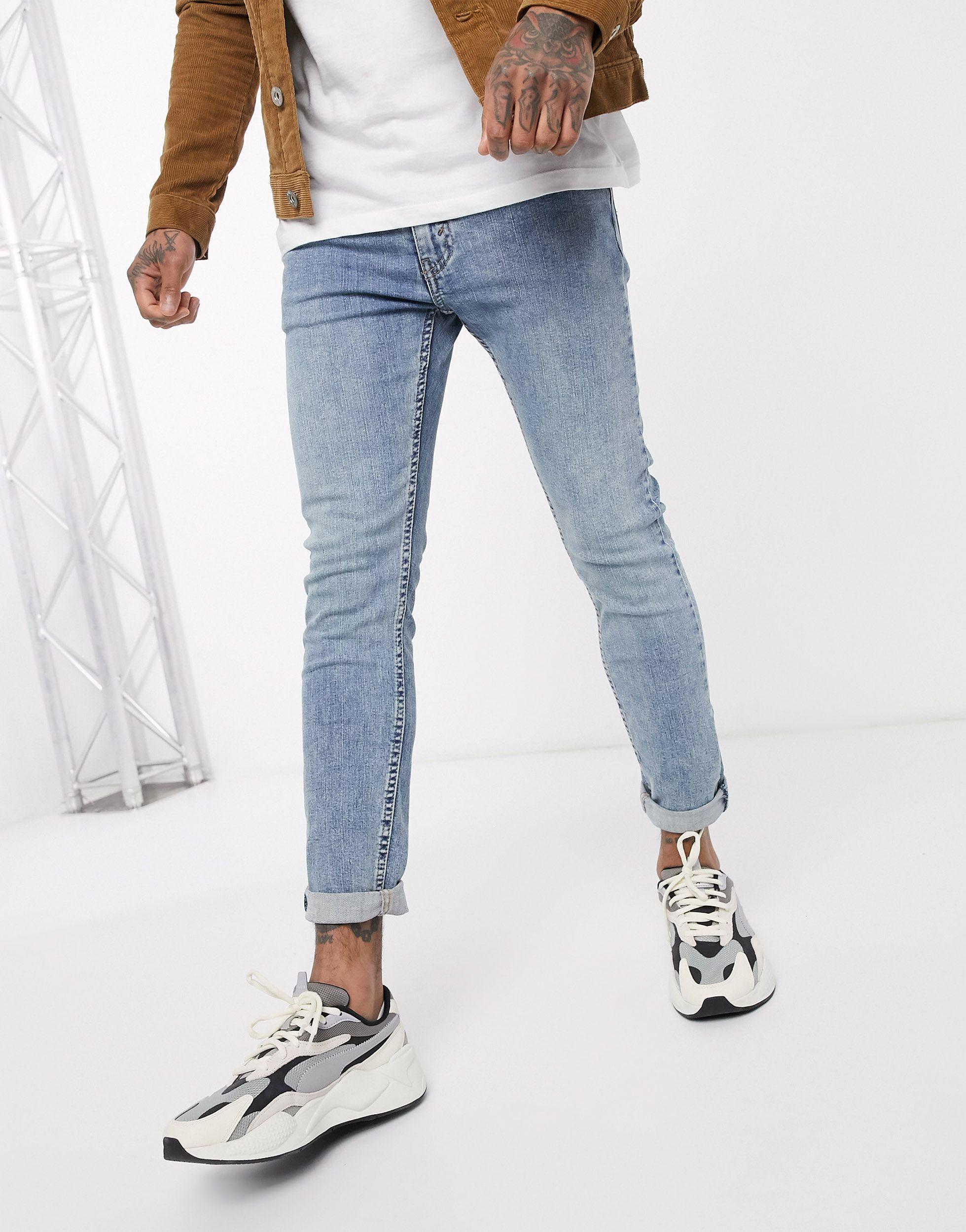Youth 519 hi-ball - jeans super skinny con risvolto lavaggio chiaro pickles  advanced stretchLevi's in Denim da Uomo colore Blu | Lyst