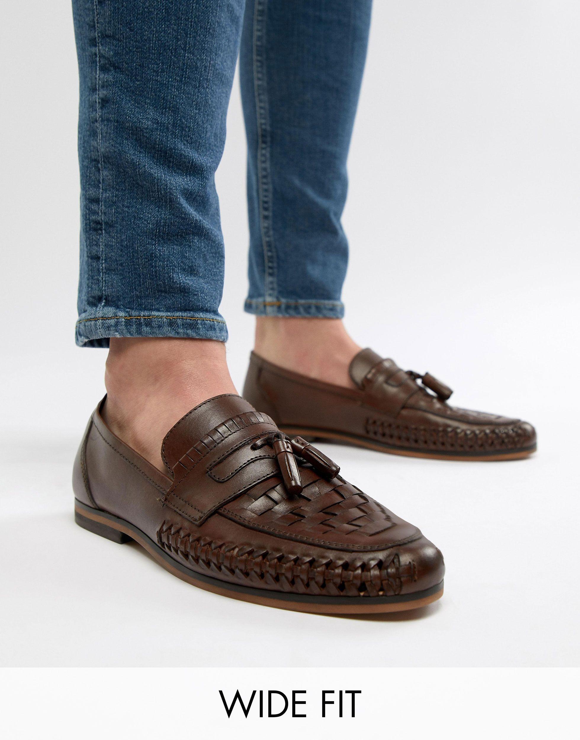 wide fit brown loafers