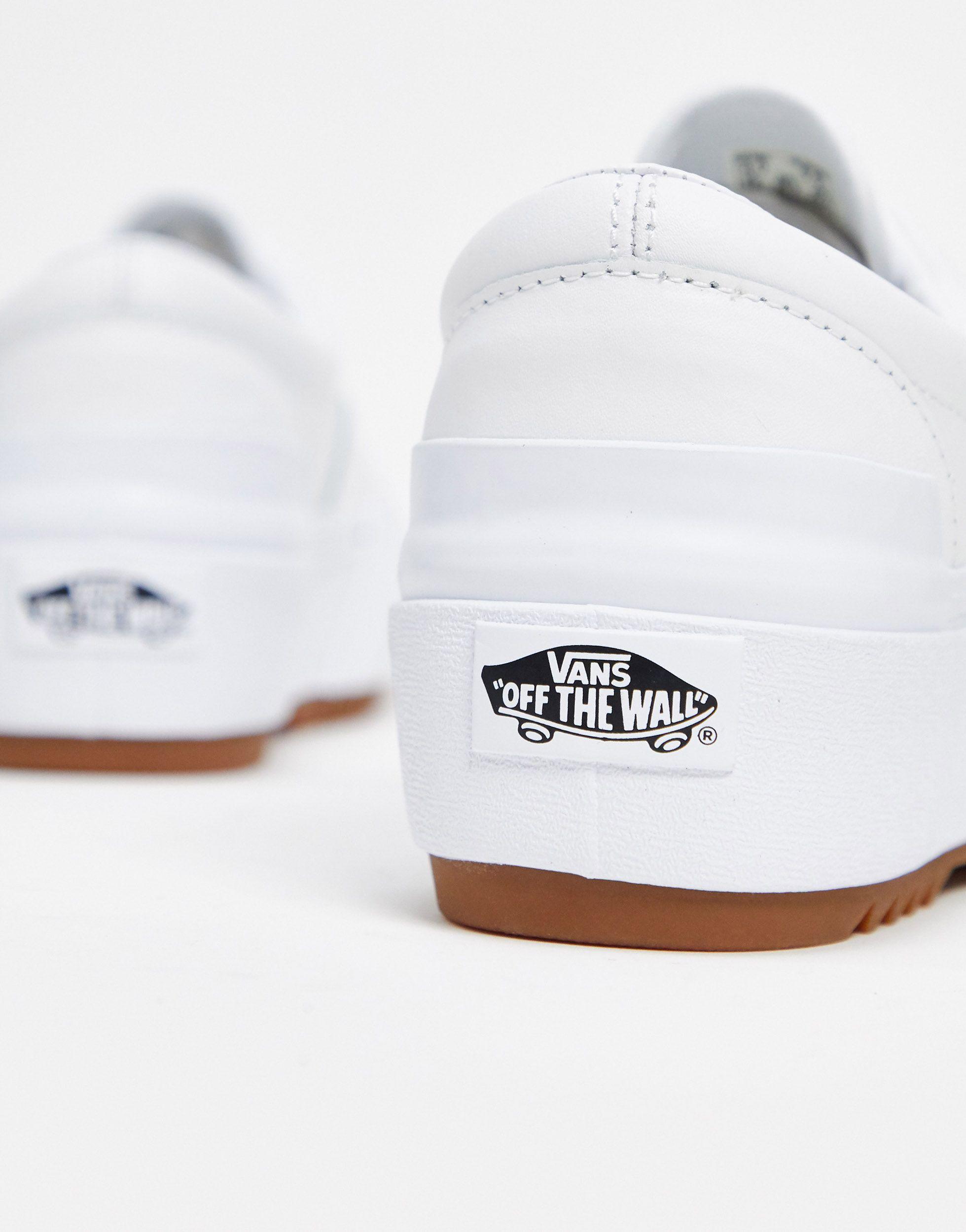 Vans Leather Era Stacked Shoes in White | Lyst