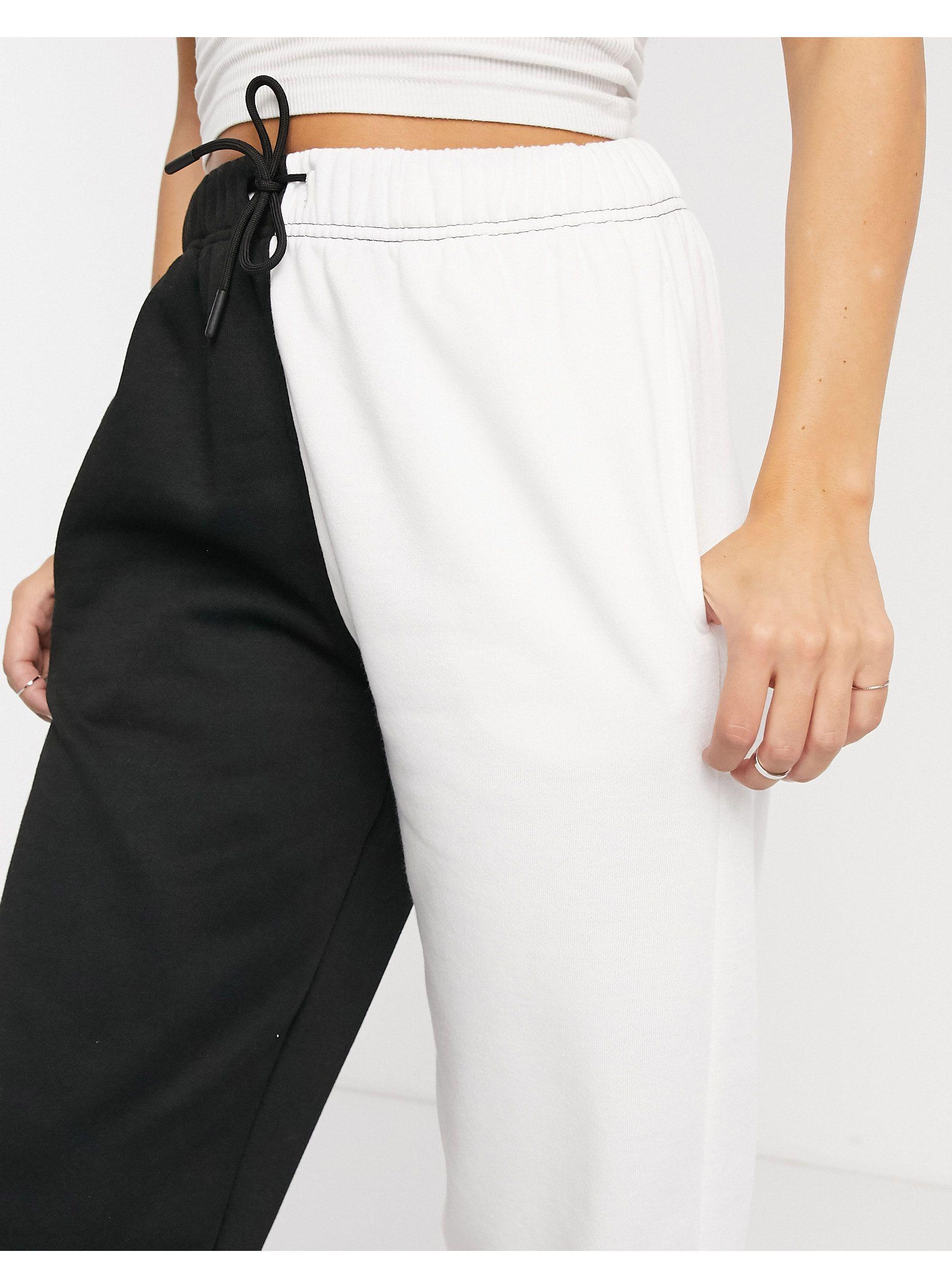 TOPSHOP Half \u0026 Half joggers in Black | Lyst