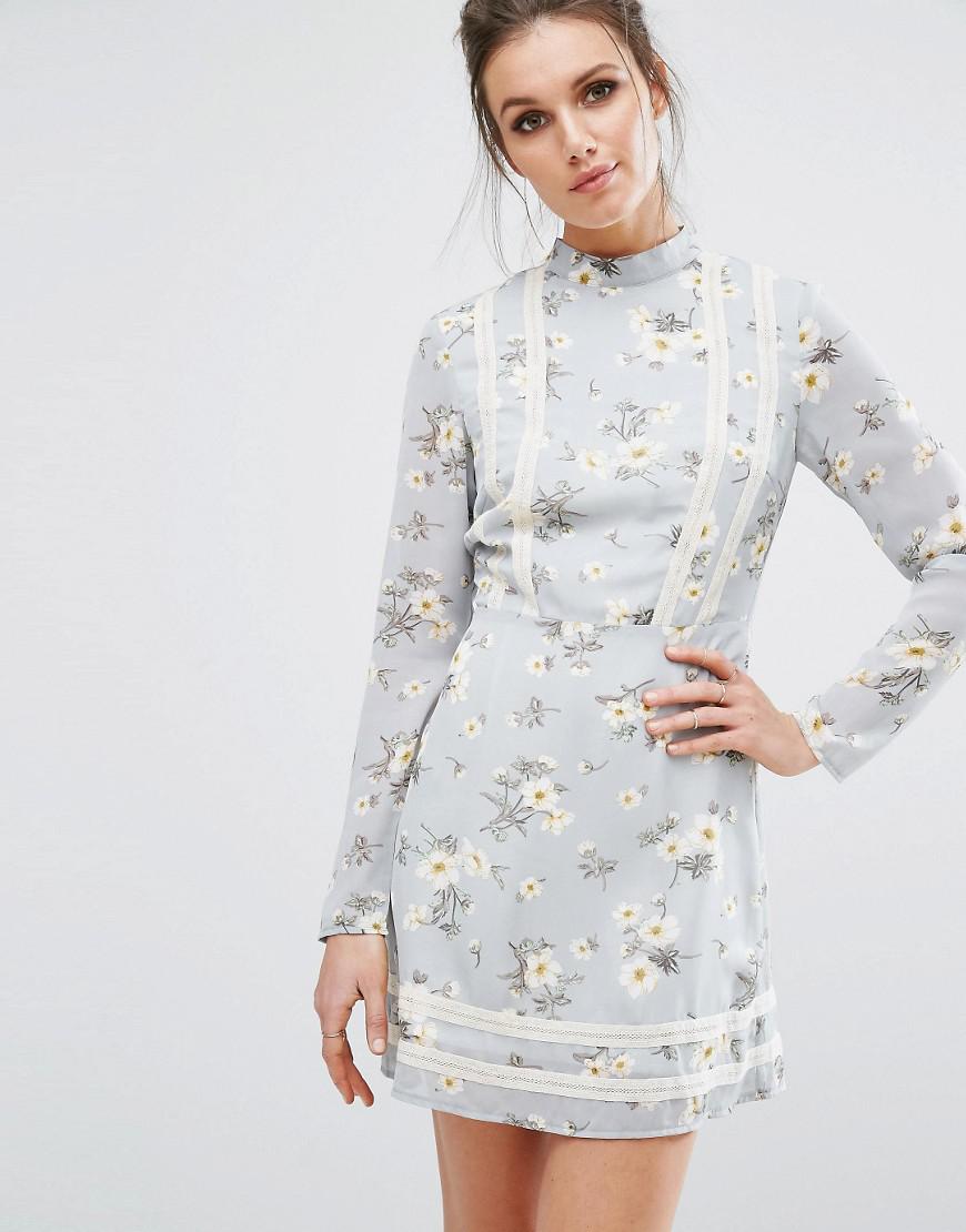 missguided floral tea dress