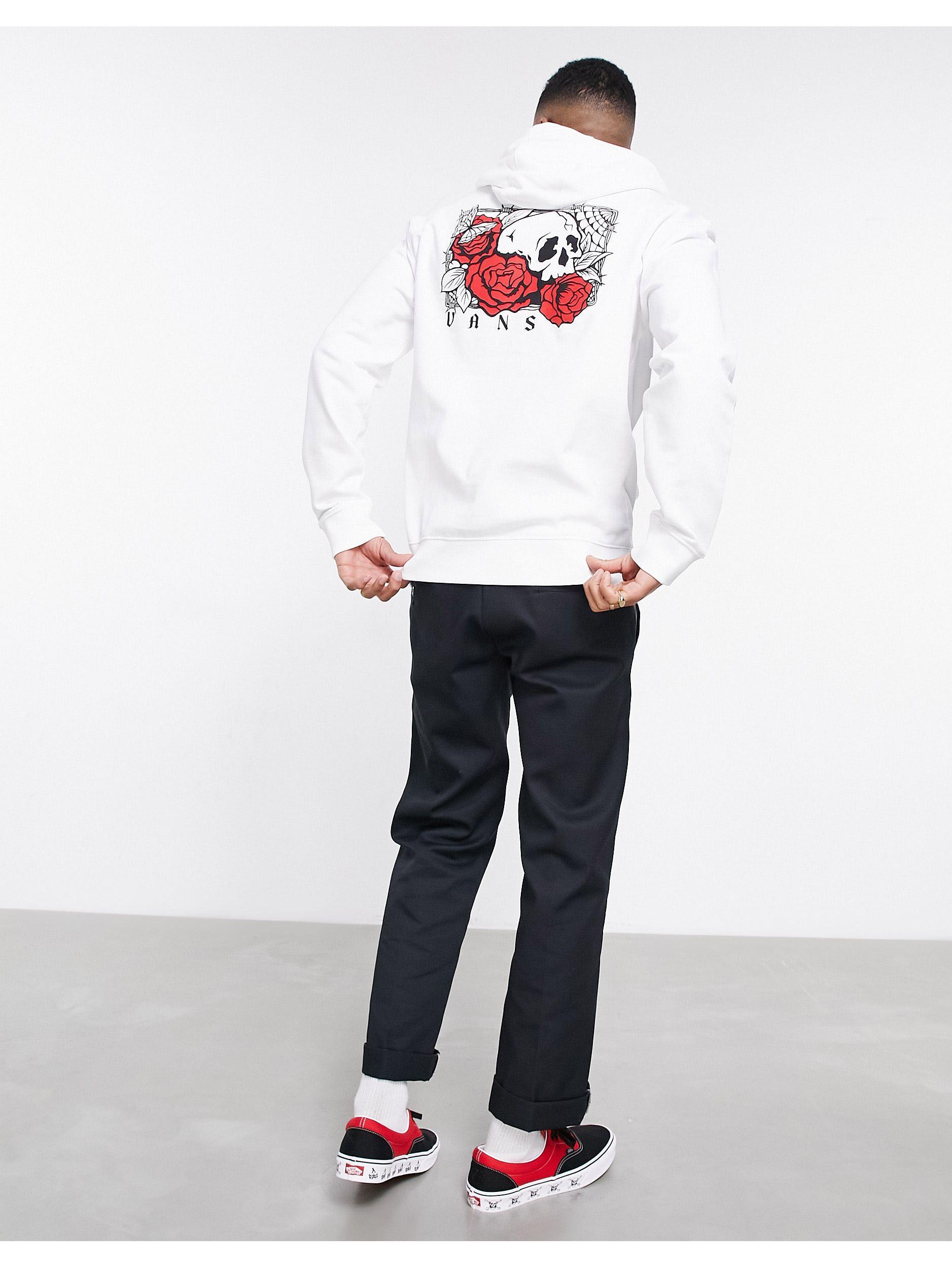 vans white rose hoodie
