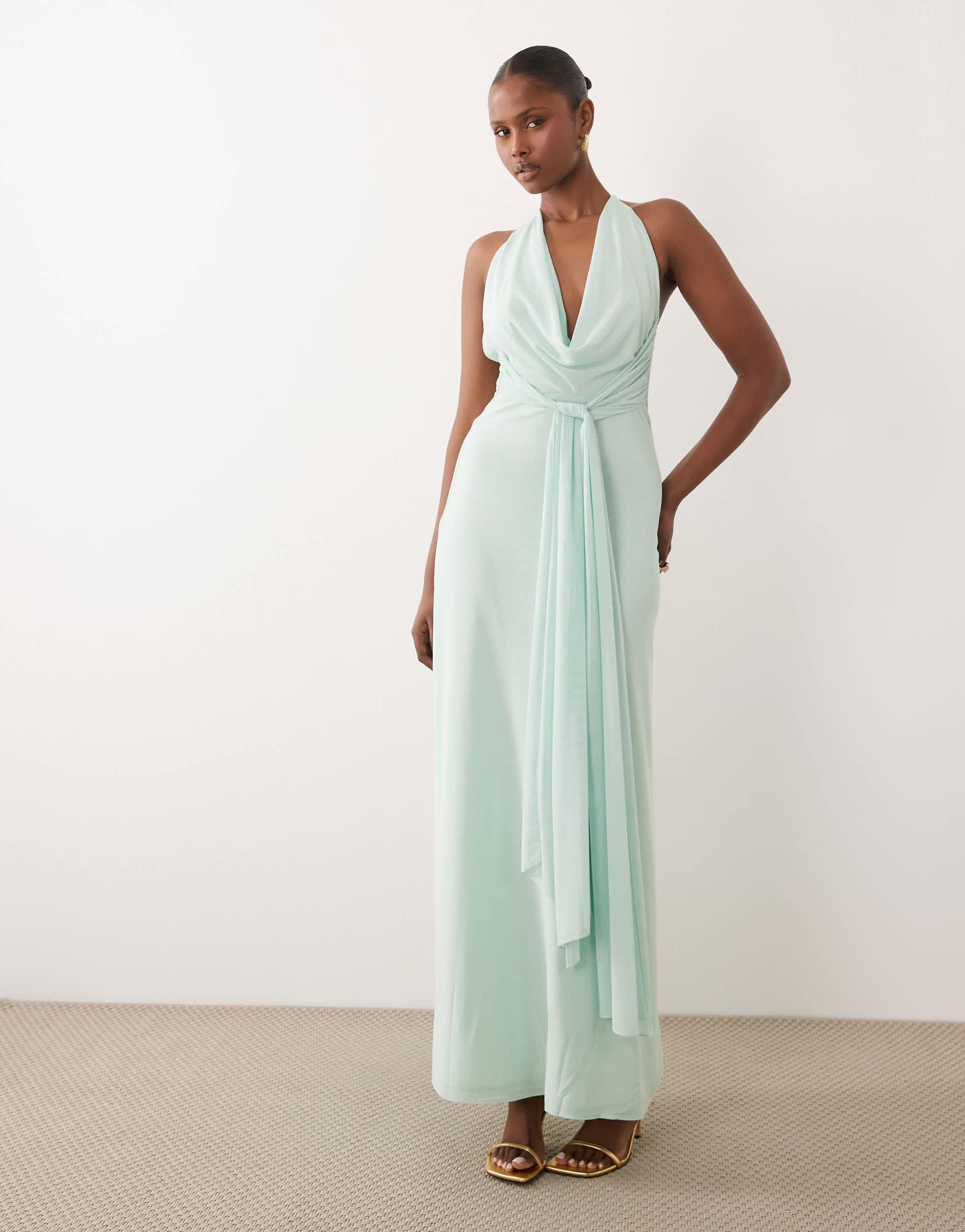 Designer Green Halter Backless Dresses for Women - Up to 72% off | Lyst