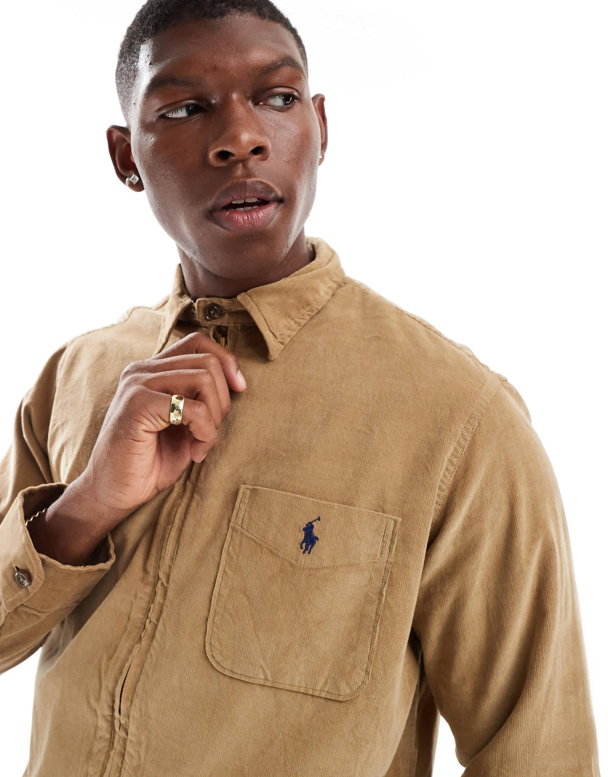 Polo Ralph Lauren Icon Logo Zip Front Cord Overshirt Classic 