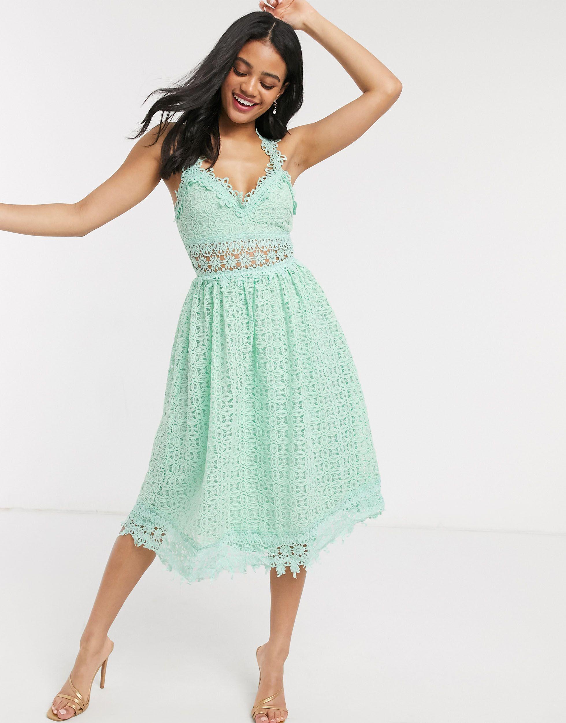 green midi prom dress