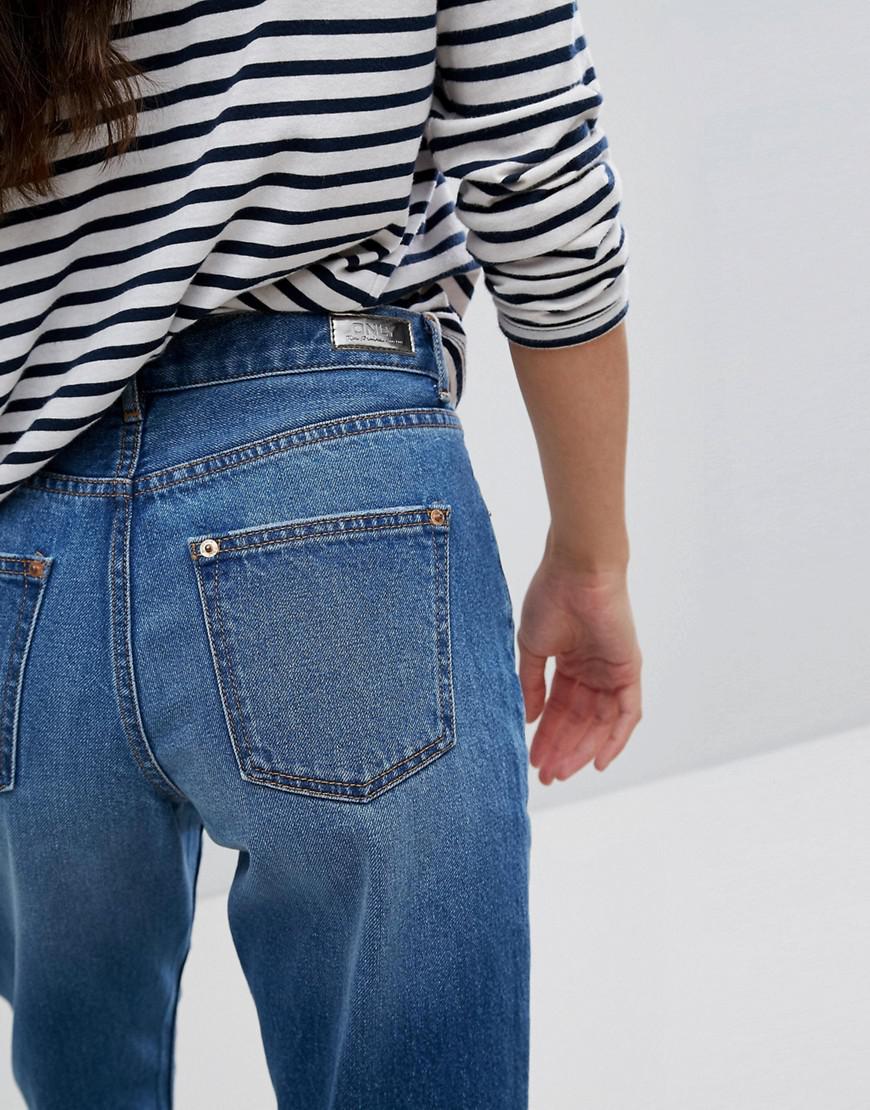Denim High Waist Straight Leg Jeans 