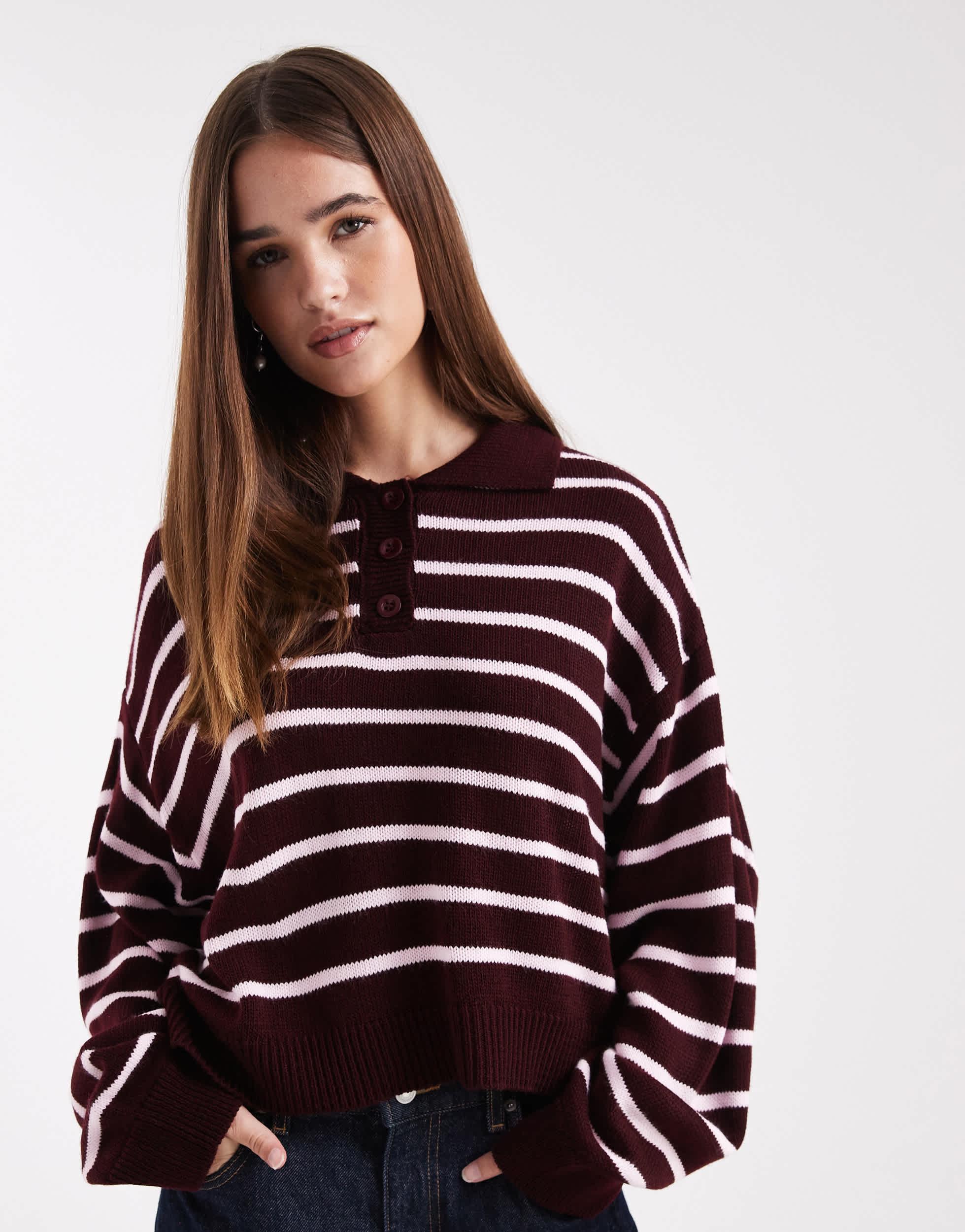 Pull avec points Miss Selfridge en coloris Rouge