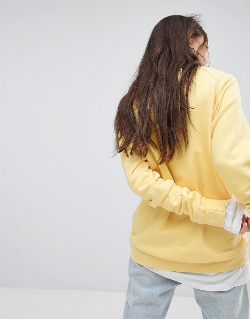 adidas originals trefoil oversized sweatshirt in yellow