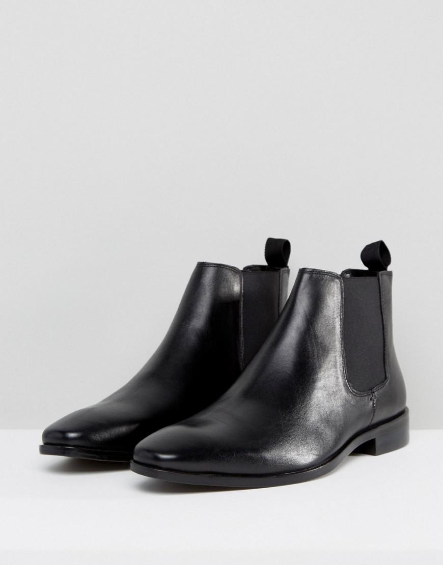 Dune Chelsea Boots In Black Leather for Men - Lyst