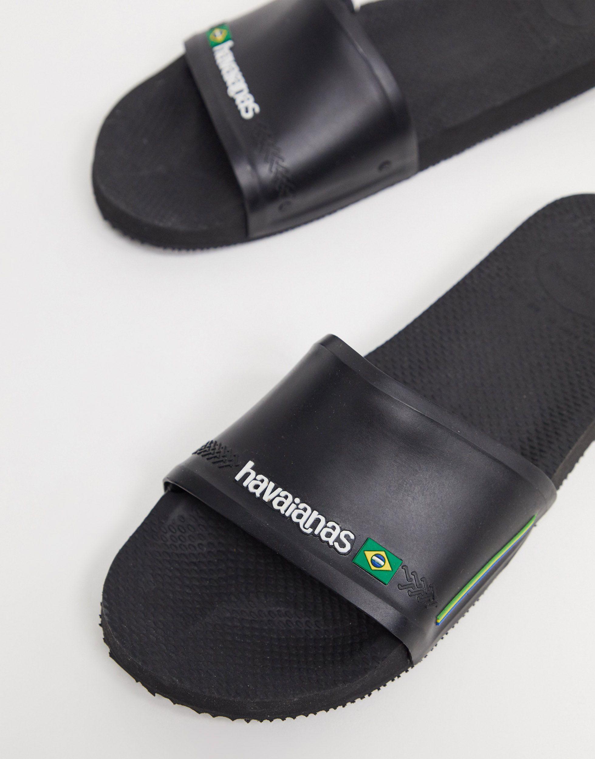 Havaianas Brasil Sliders in Black for Men - Lyst