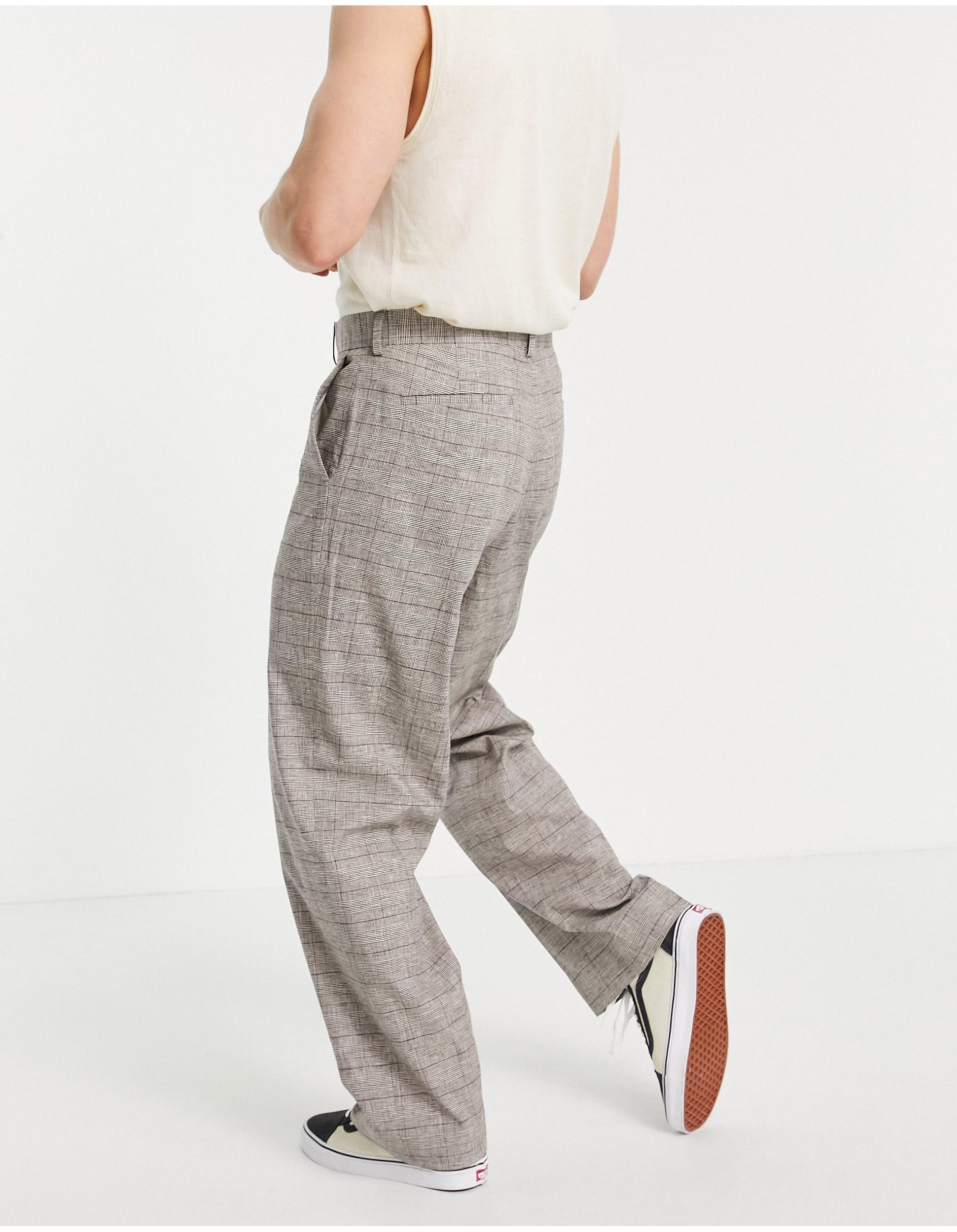 ASOS Pantaloni eleganti extra larghi da uomo di colore marrone