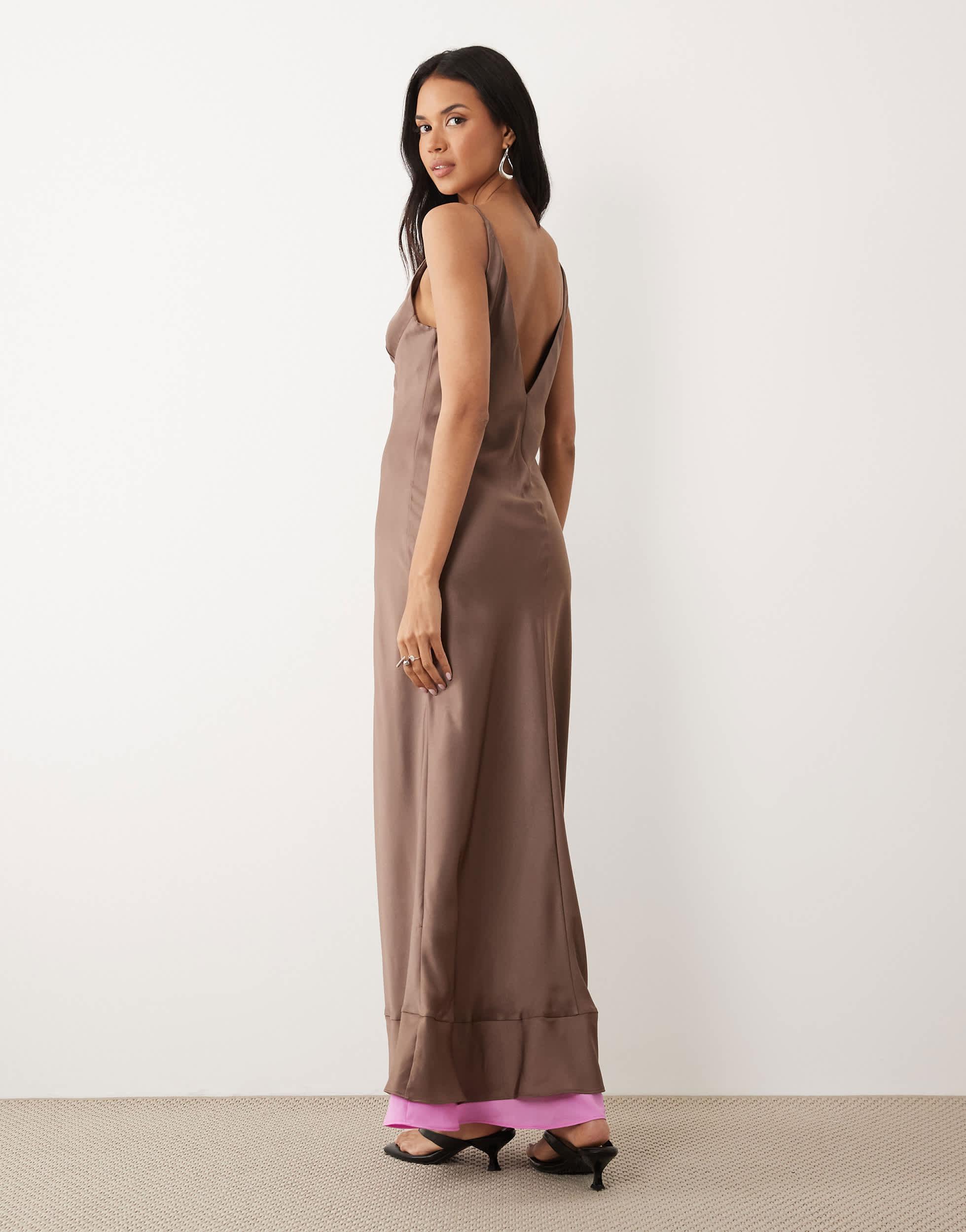 chinese dress ladies Light Gold Double Layer Maxi Dress Extra Large / 3 Quarter Sleeves / No Can-Can main image 0