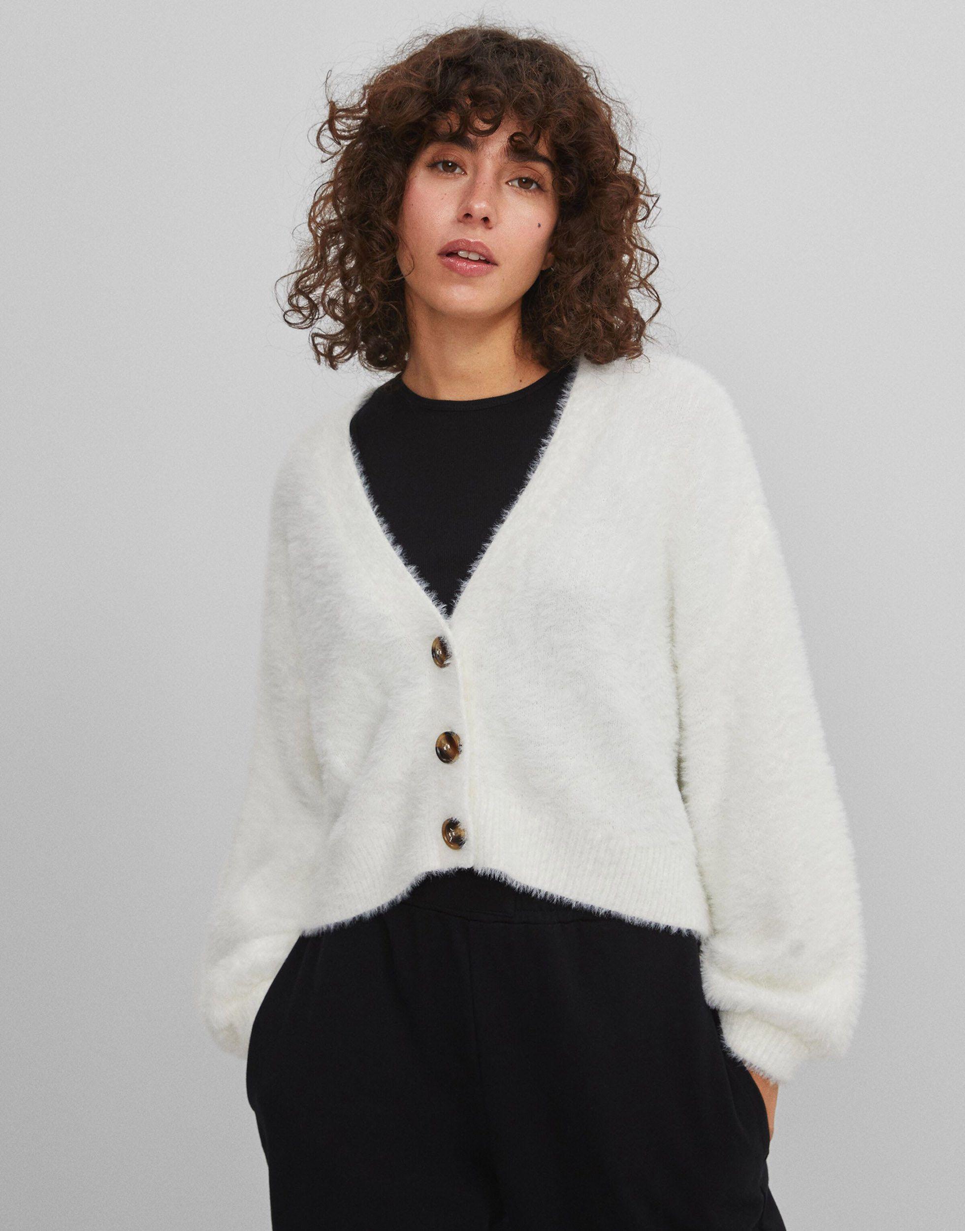 White cardigan oversized top