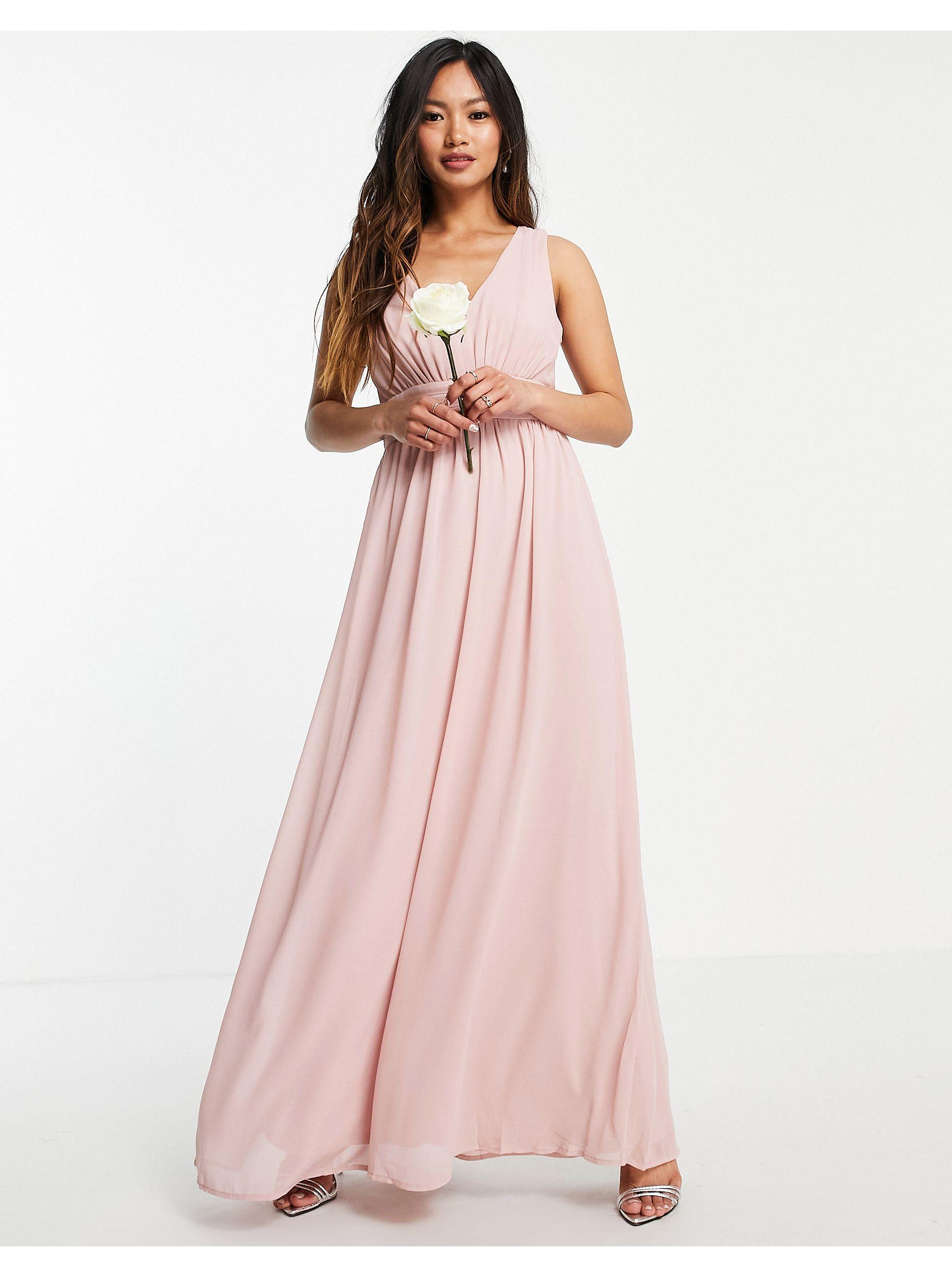 Vila Bridesmaid Maxi Dress in Pink Lyst