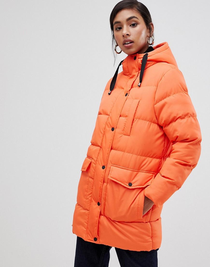orange padded coat