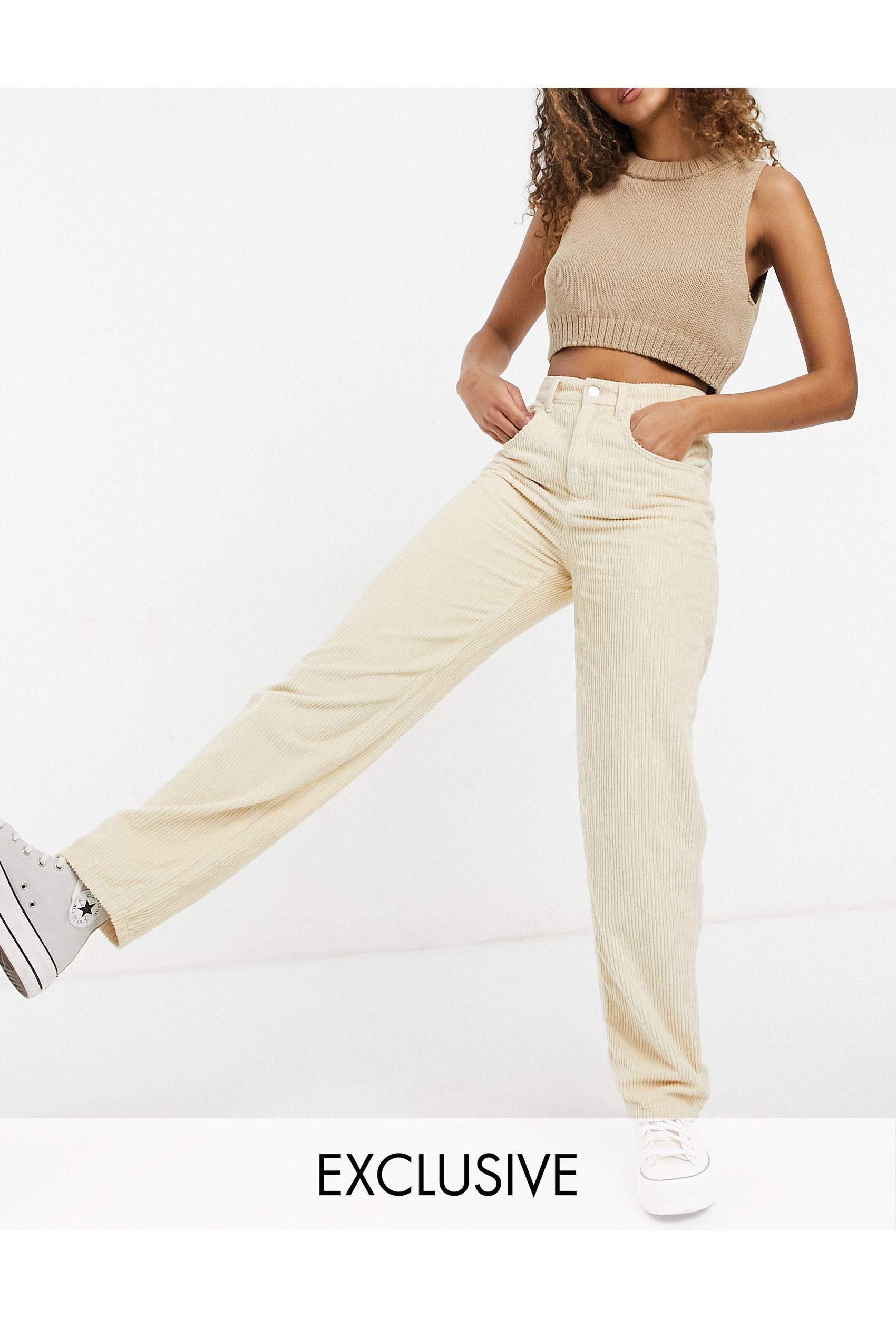 Denim Inspired 90s Dad Jeans in Ecru 