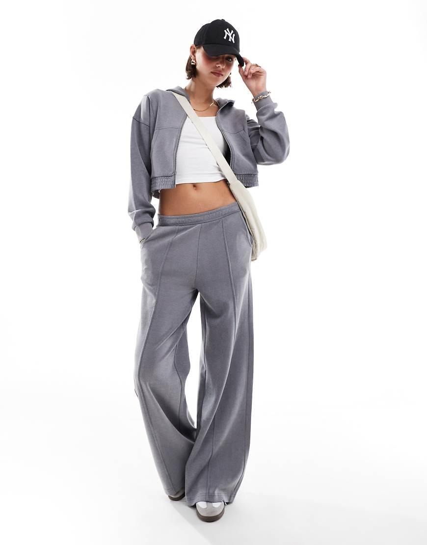 Stradivarius Co ord Wide Leg jogger in Blue Lyst UK