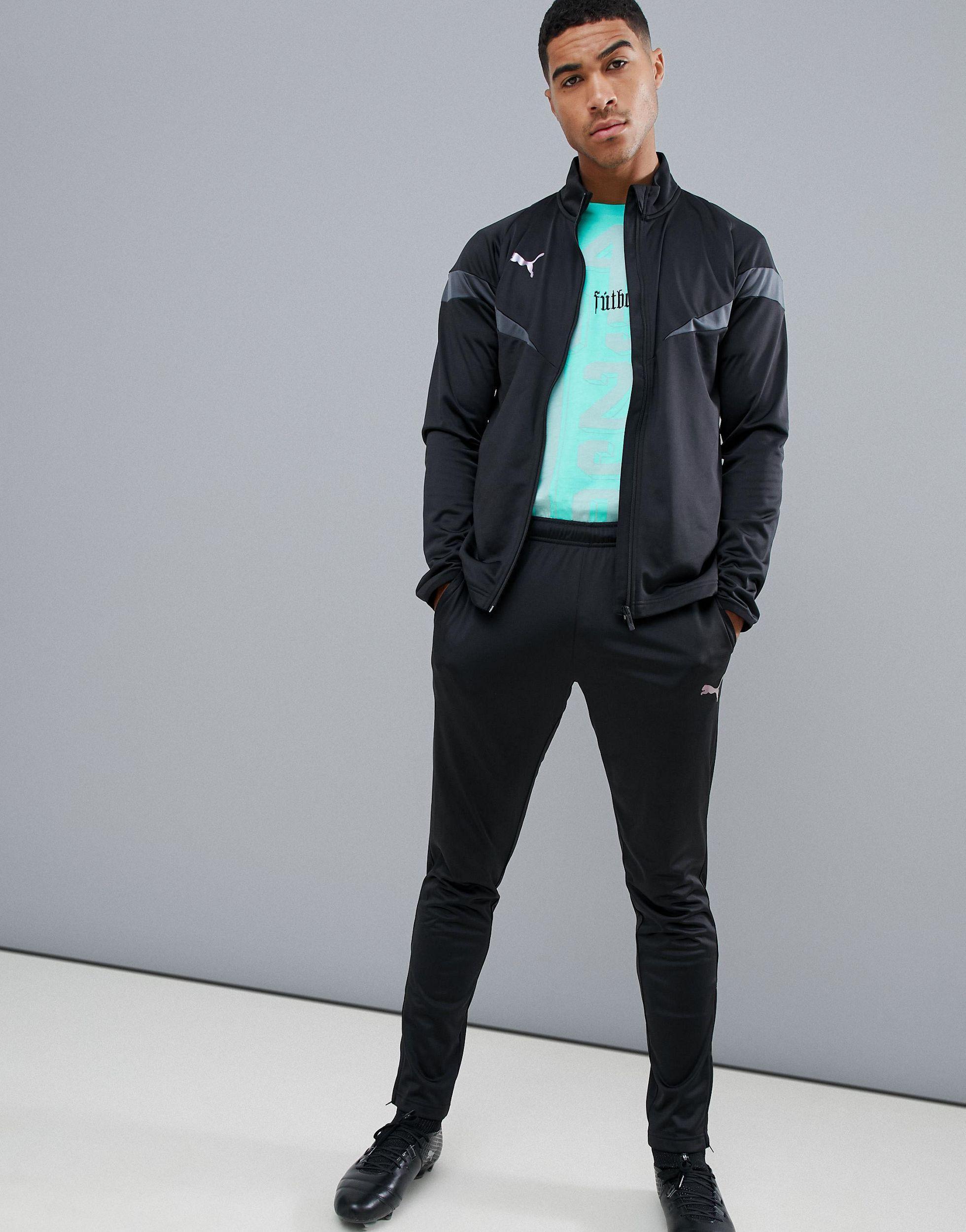 PUMA Football Poly Tracksuit in Black for Men Lyst